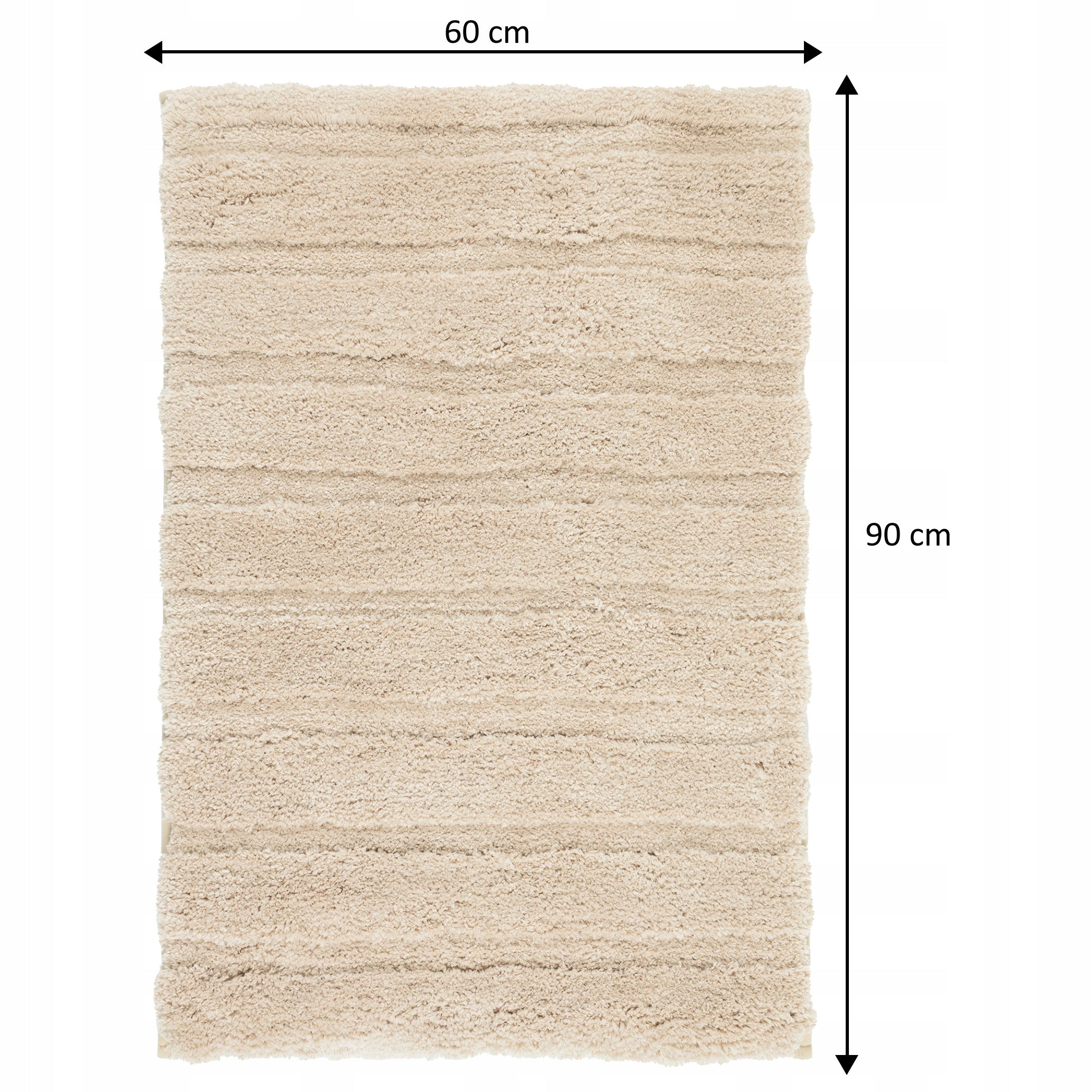 Bathroom Rug Anti-Slip Beige 60x90cm Super Soft Fluffy Nice Product width 60 cm