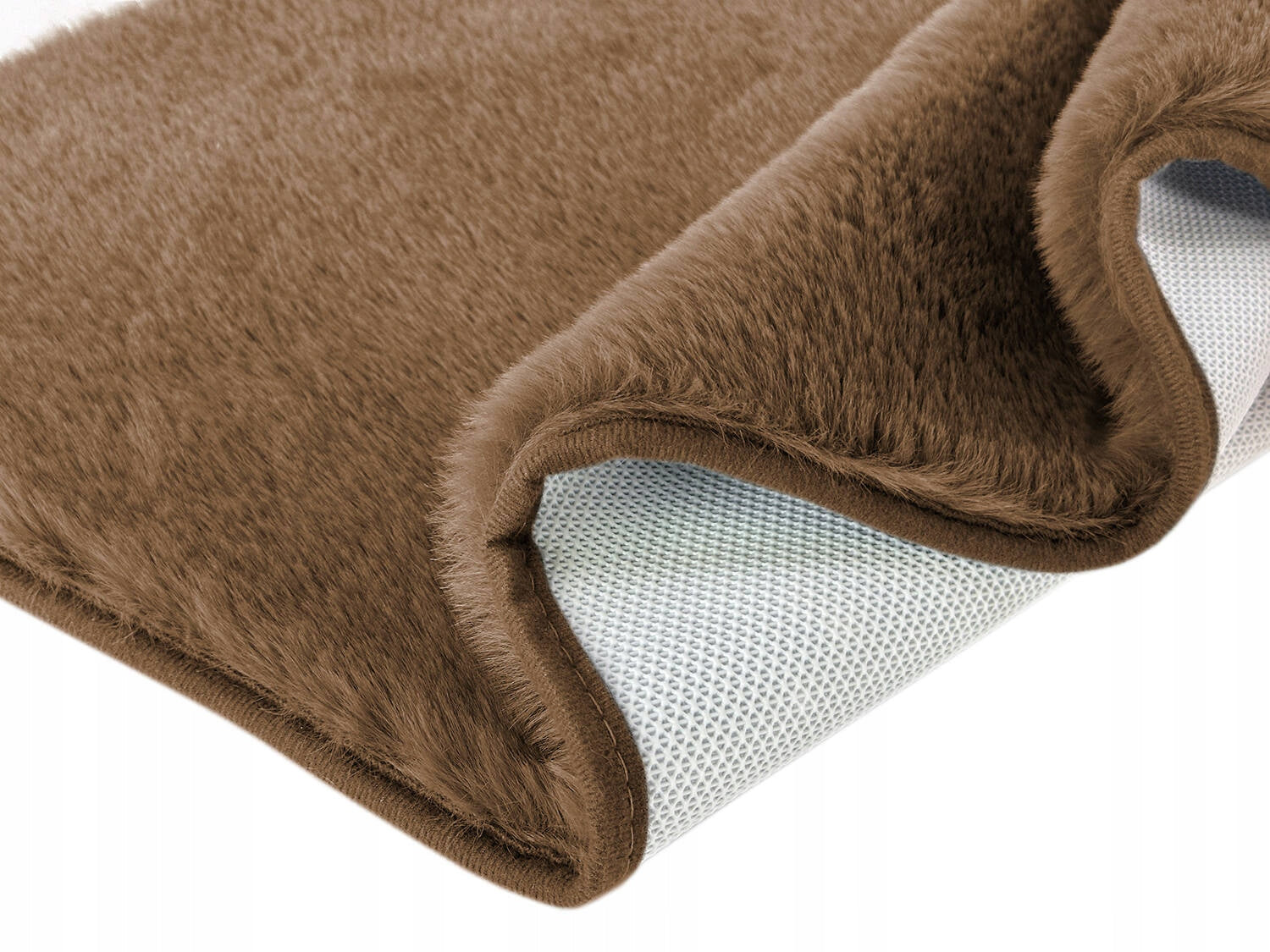 Bathroom Rug Anti-Slip Lombok Soft Fluffy Brown 50x80 cm Length 80 cm