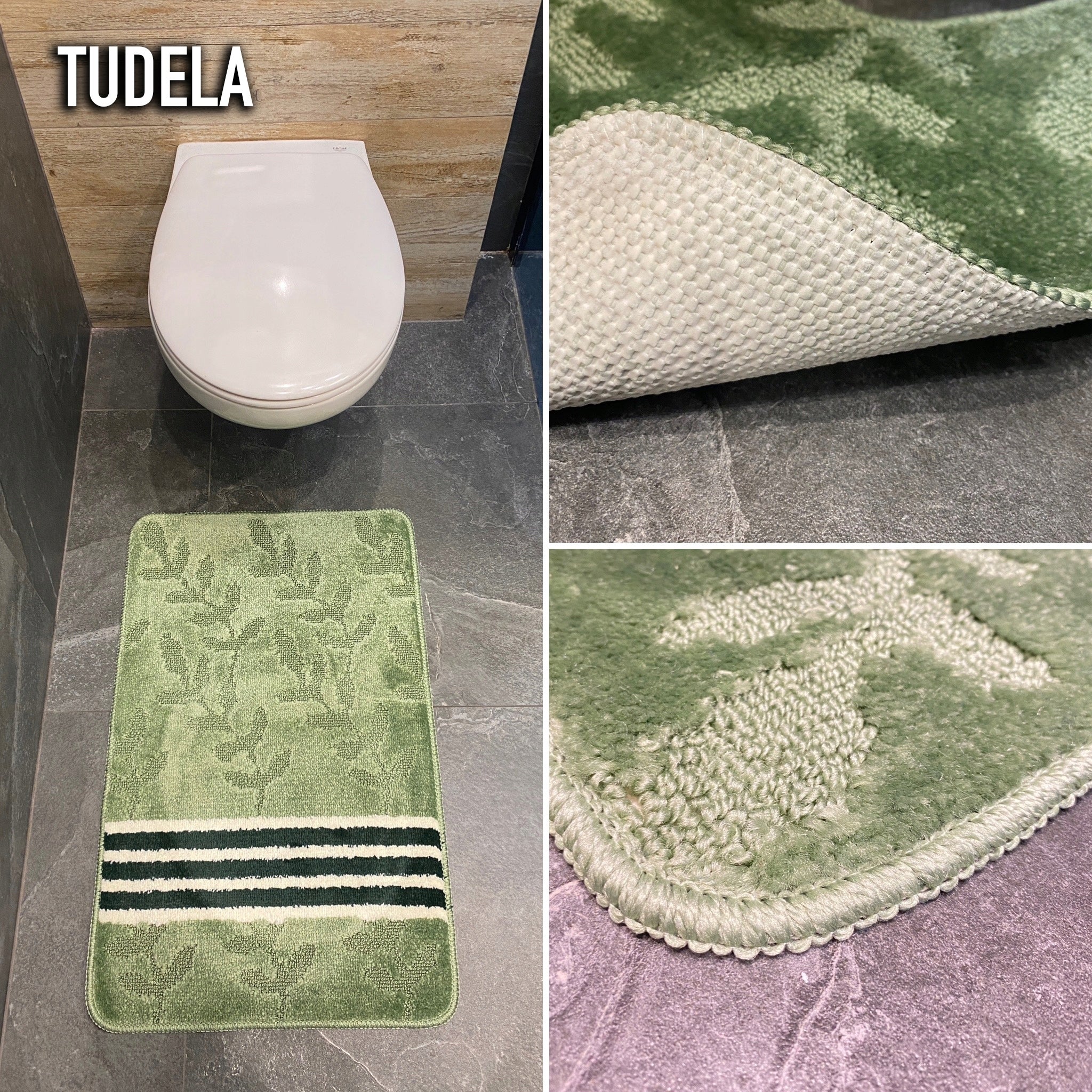 Bathroom Rug Anti-Slip Quick Drying Absorbent Large Stylish Mix Length 80 cm