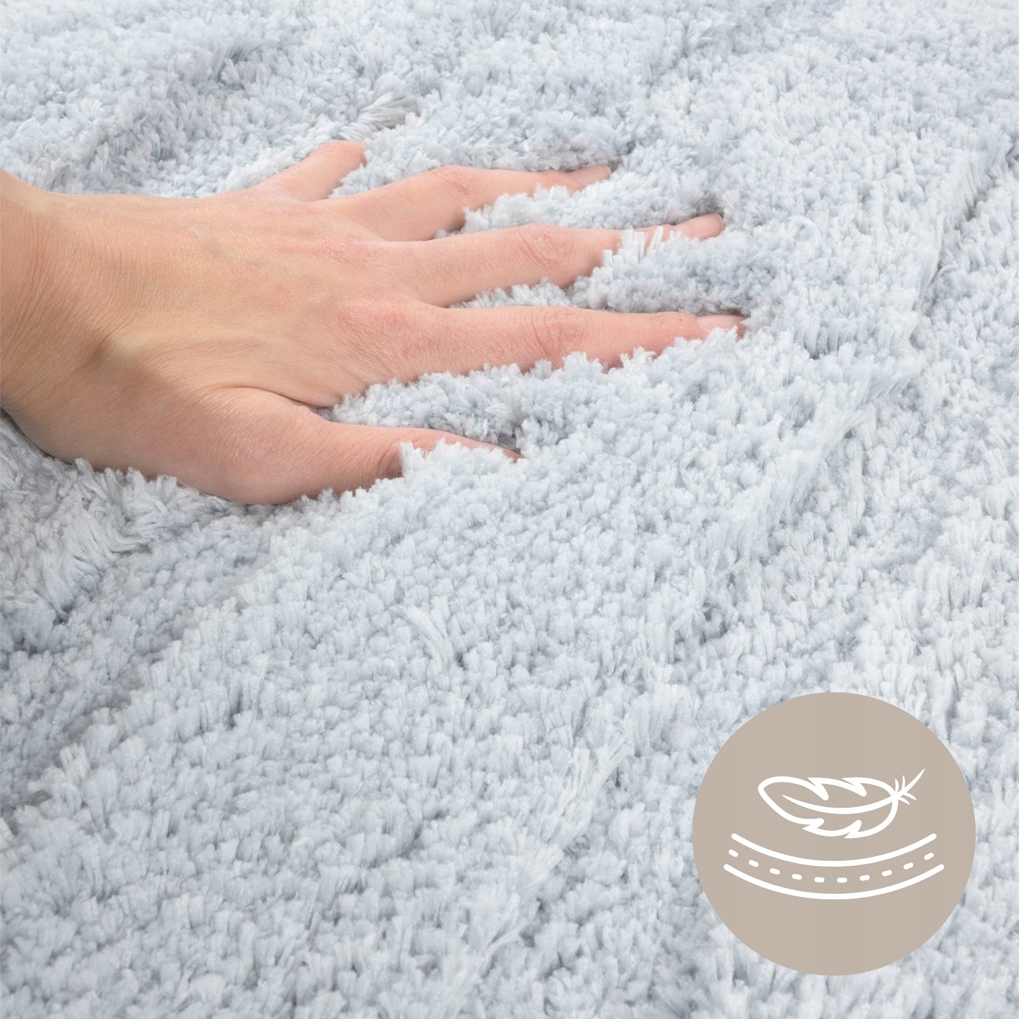 Bathroom Rug Anti-Slip Thick Soft Fluffy 60x90cm Grey Nice Product width 60 cm