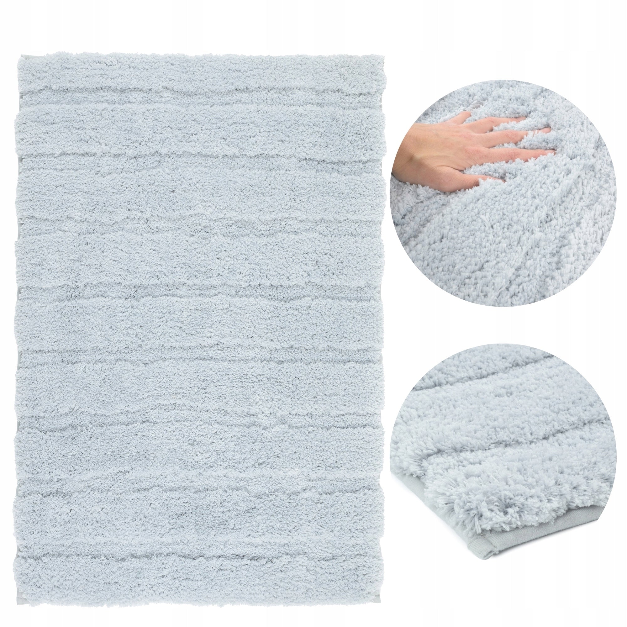 Bathroom Rug Anti-Slip Thick Soft Fluffy 60x90cm Grey Nice