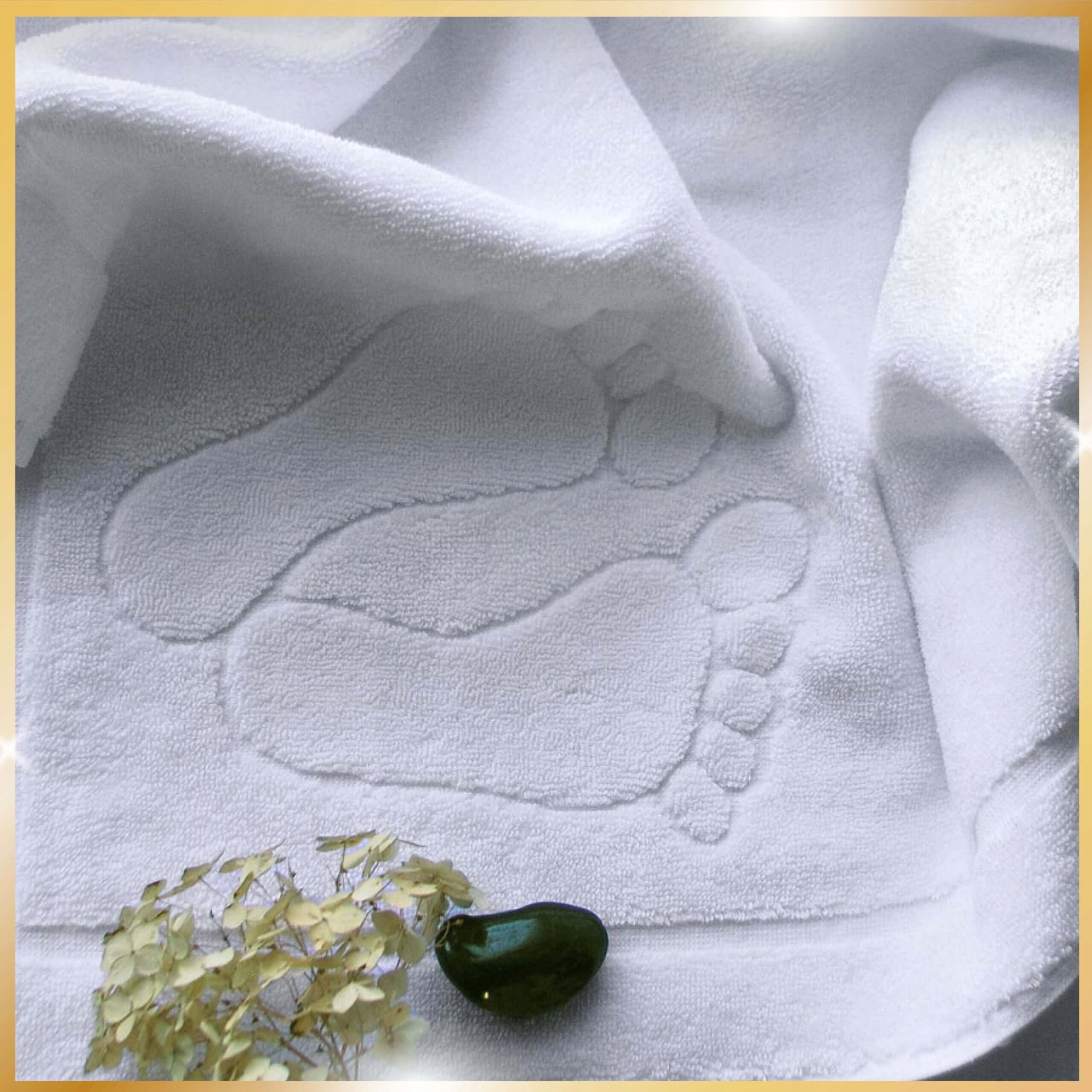 Bathroom Rug Anti-slip 50x70 Cotton 650g White Soft Pleasant Brand no brand