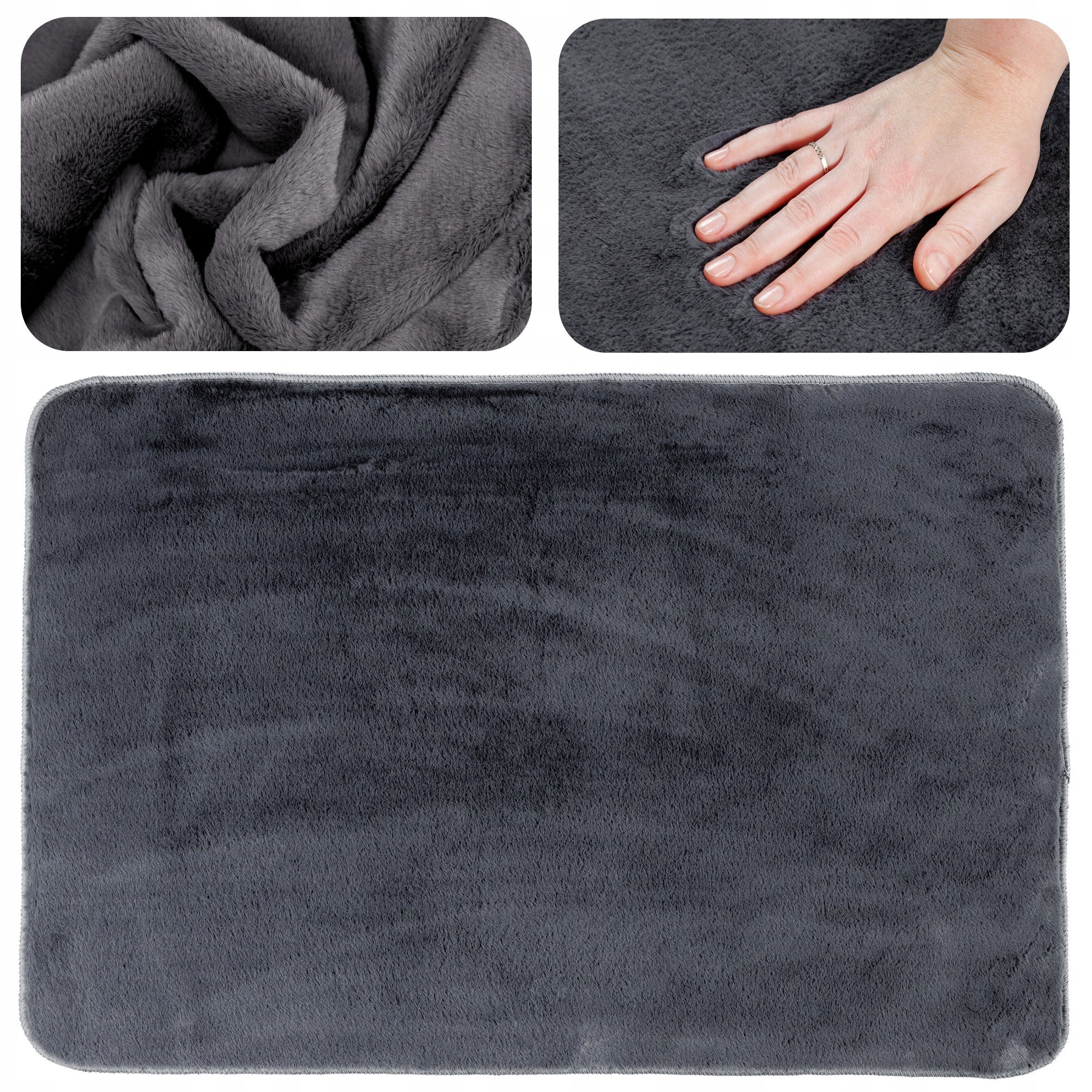 Bathroom Rug Anti-slip Soft Moonbeam 60×90cm Graphite DarianA Packaging status original