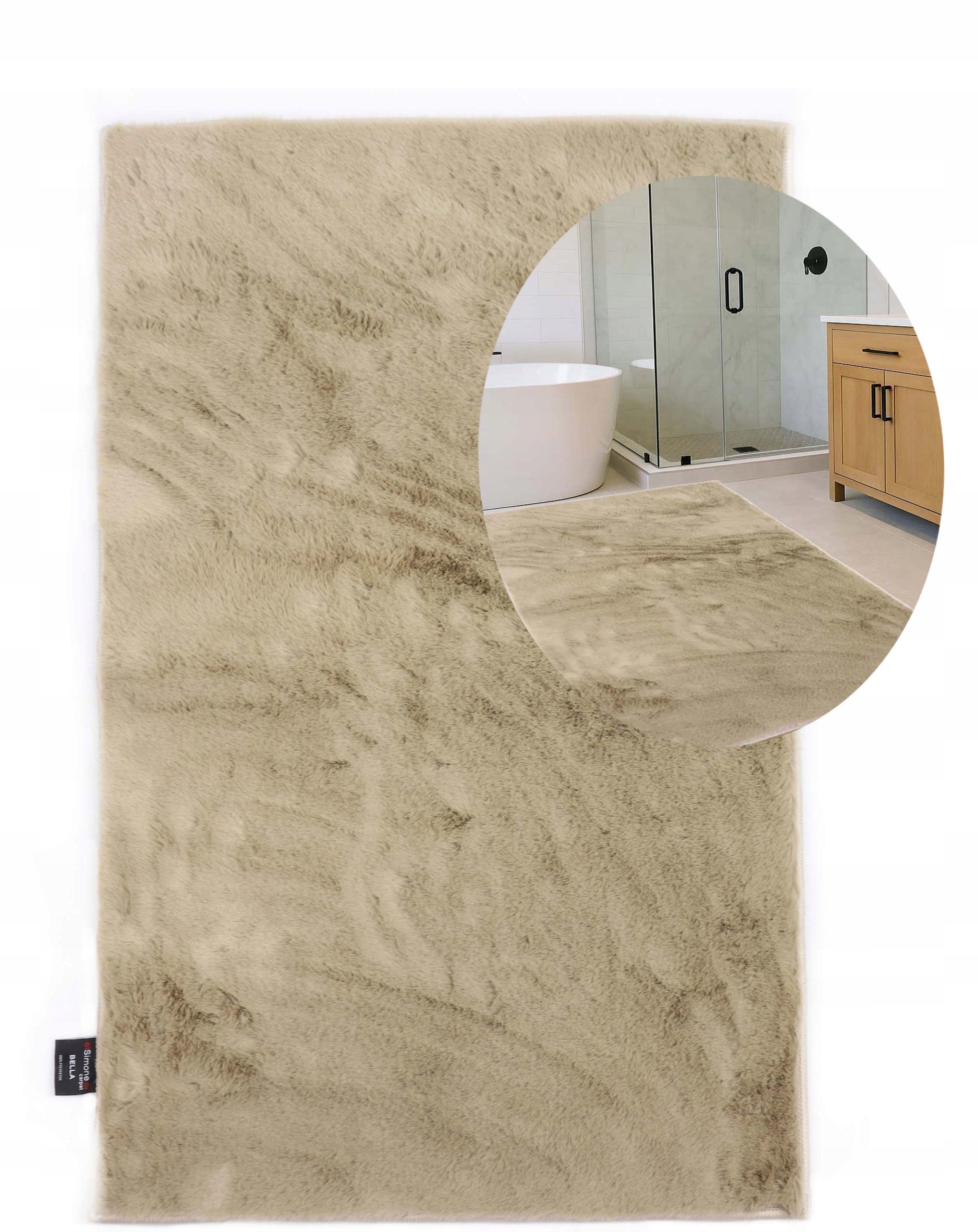 Bathroom Rug Anti-slip Soft Rabbit Beige 80x120 cm Bella