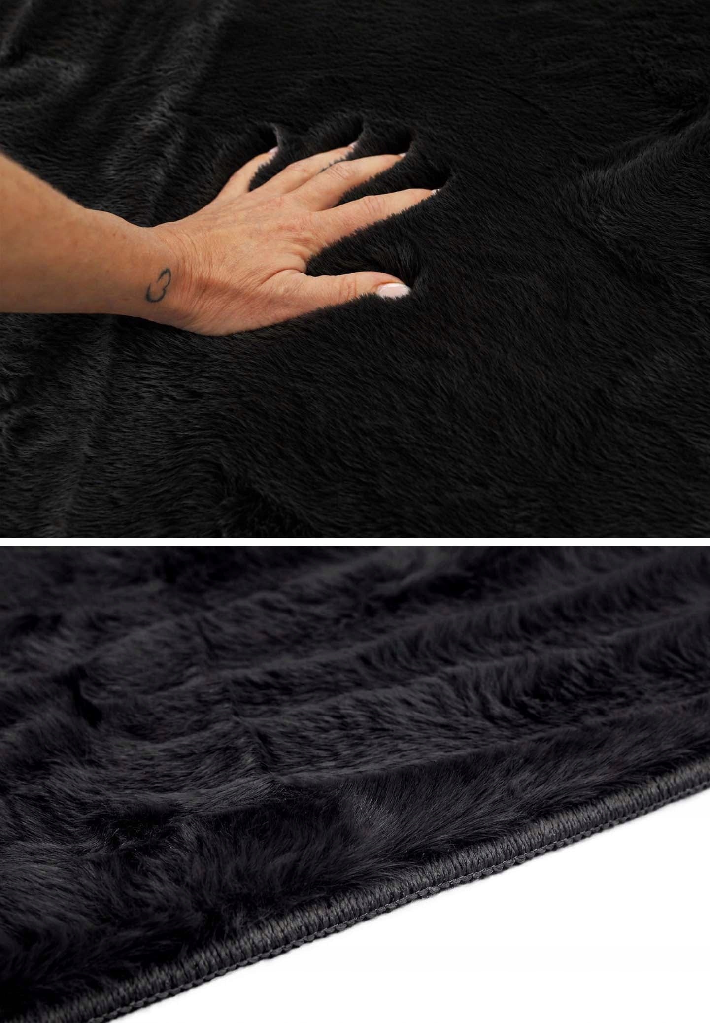 Bathroom Rug Anti-slip Soft Rabbit Black 80x120 cm Bella Material polyester