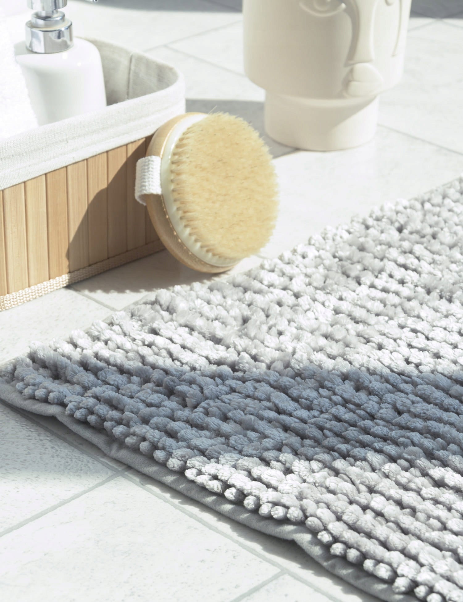 Bathroom Rug BATHROOM MAT 40x60 SOFT THICK Chenille gray Product width 40 cm