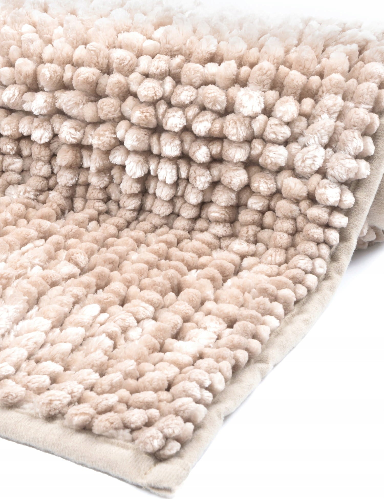 Bathroom Rug Beige Anti-Slip Soft Fluffy Chenille 50x80cm