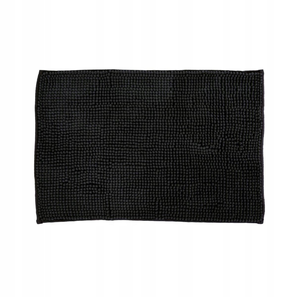 Bathroom Rug Bisk Chenille 60 x 40 cm black