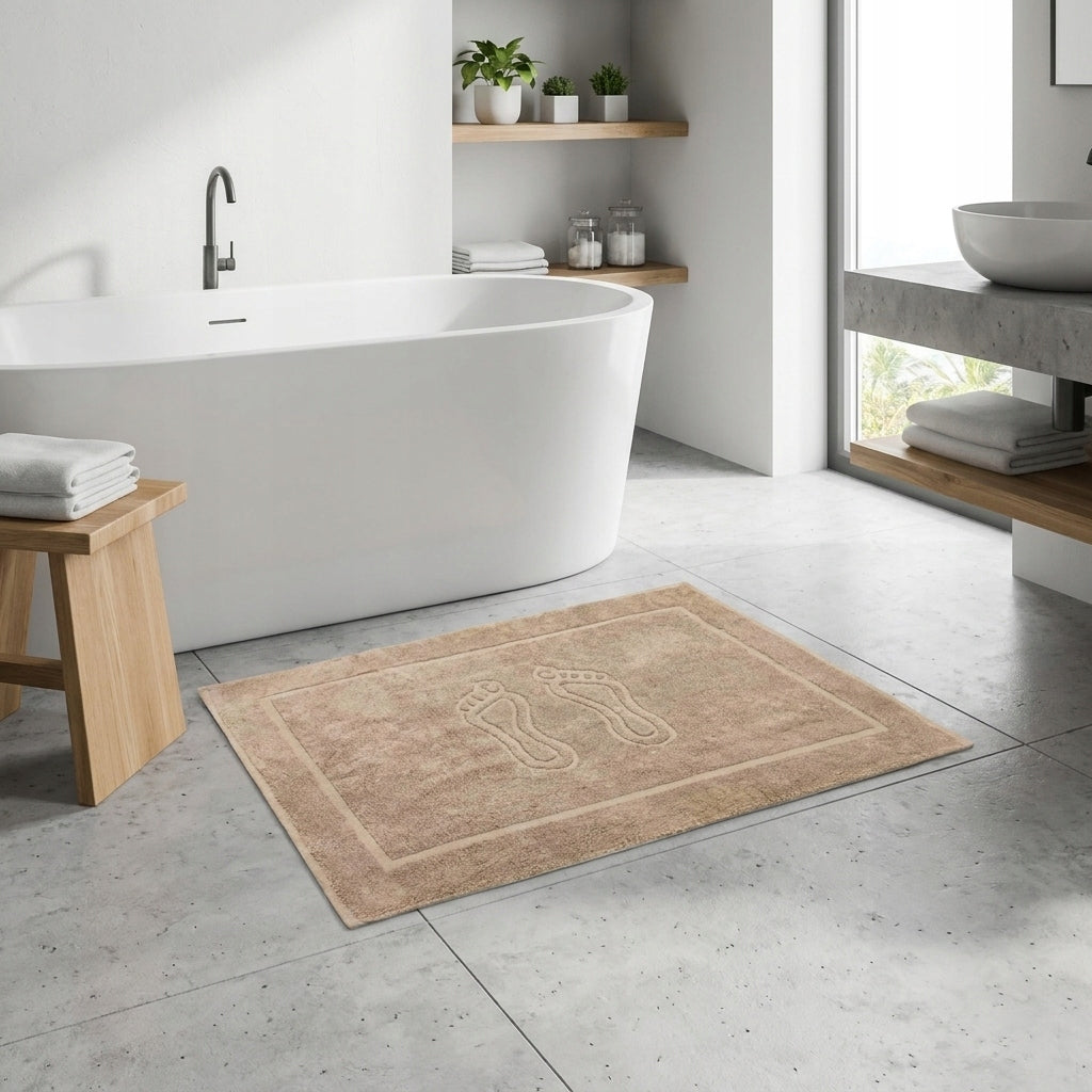 Bathroom Rug Cotton 100% Hotel Shower Mat 50x70cm Beige Brand Łóżkoholicy