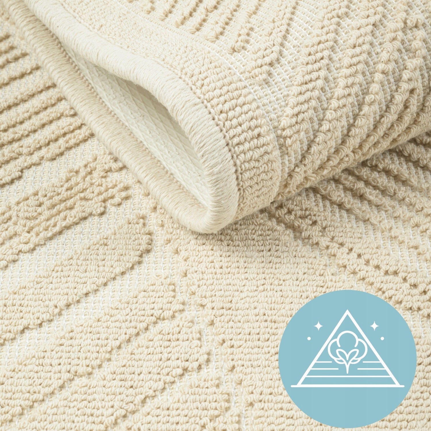 Bathroom Rug Cotton Egyptian Absorbent Anti-Slip Washable 50x80cm Thickness 8 mm