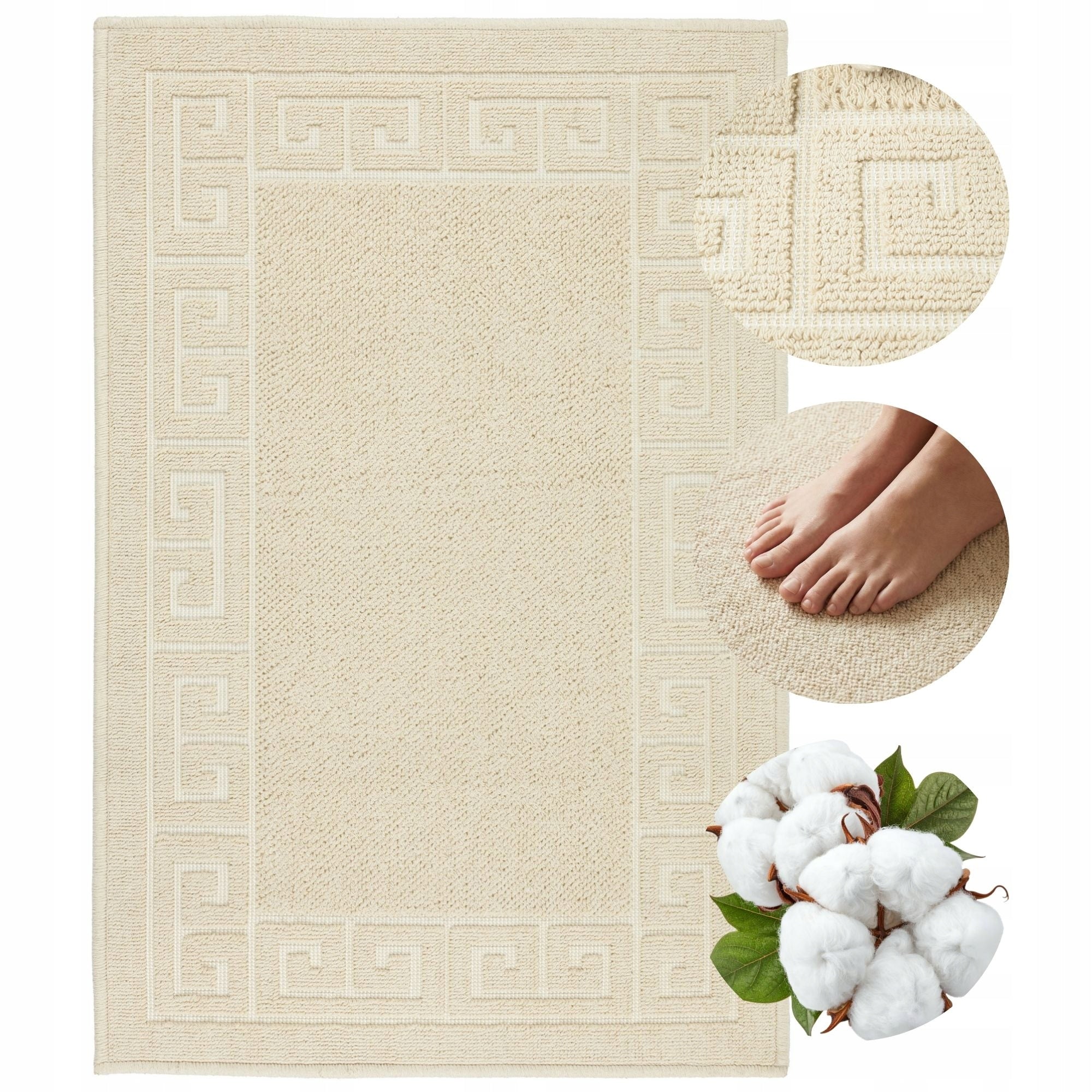 Bathroom Rug Cotton Egyptian Hotel Anti Slip Cotton 50x80