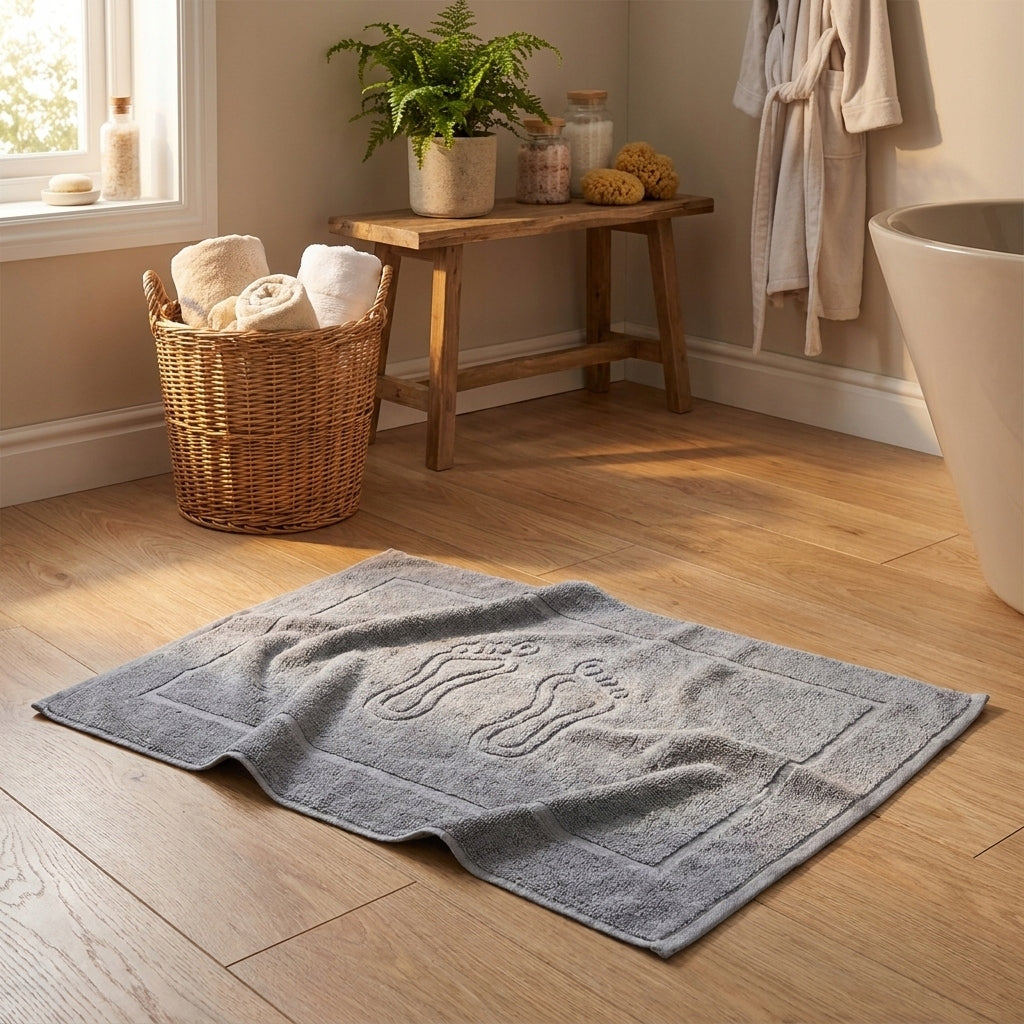 Bathroom Rug Cotton Foot Mat Grey ROSA Washing Grey 50x70cm Brand York