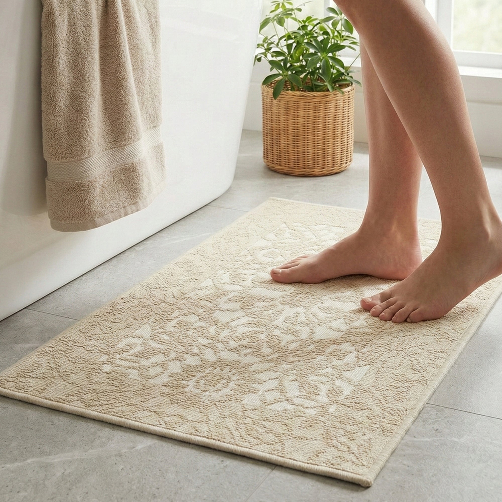 Bathroom Rug Cotton Hotel 60x90cm Absorbent Non-Slip Mat Packaging status original