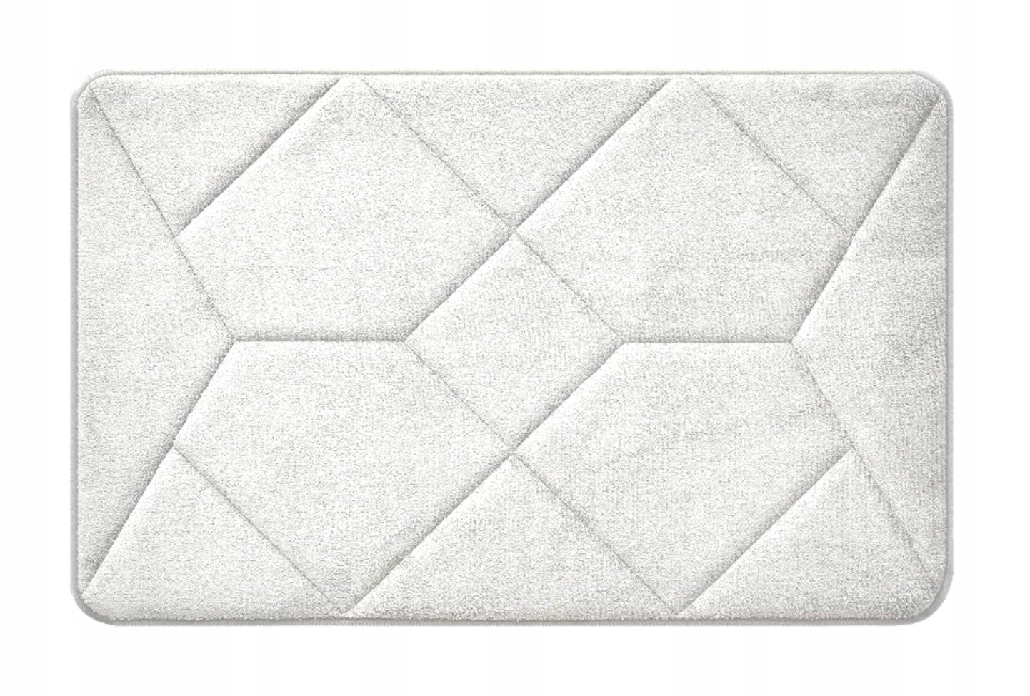 Bathroom Rug Embossed White Anti-Slip Absorbent Large 50x80 cm