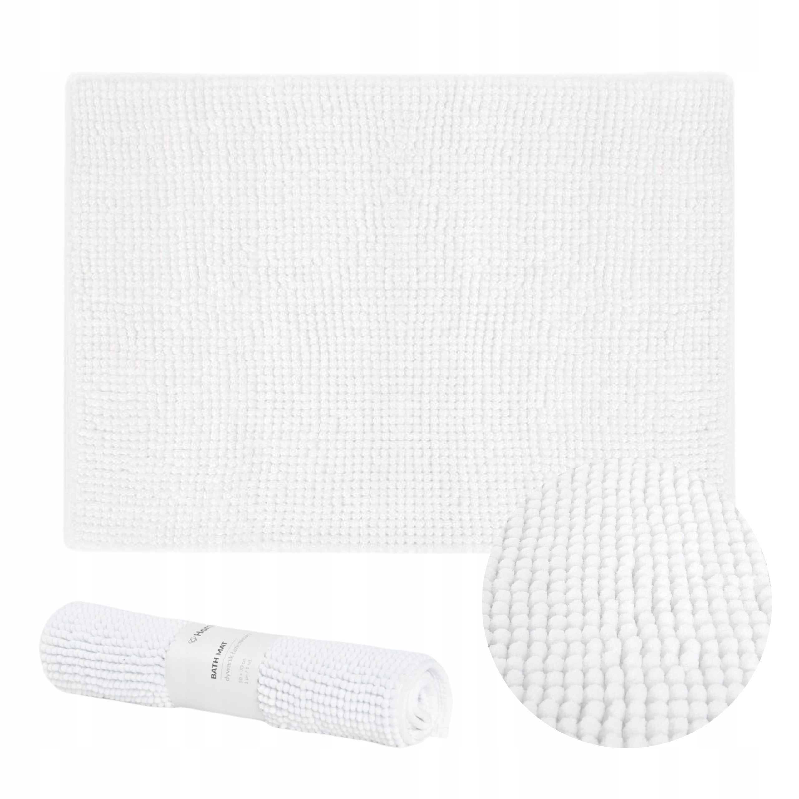 Bathroom Rug JON Anti-slip white 50x70 cm HOMLA