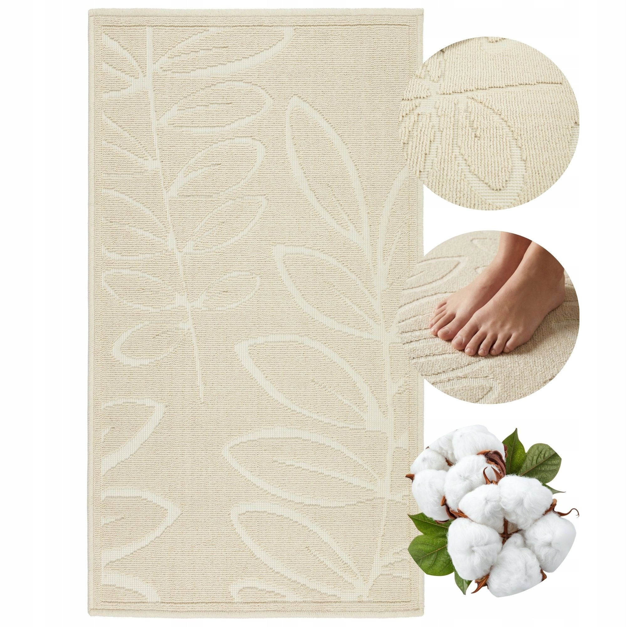 Bathroom Rug Large 73x135 Egyptian Cotton Anti Slip Hotel Cotton