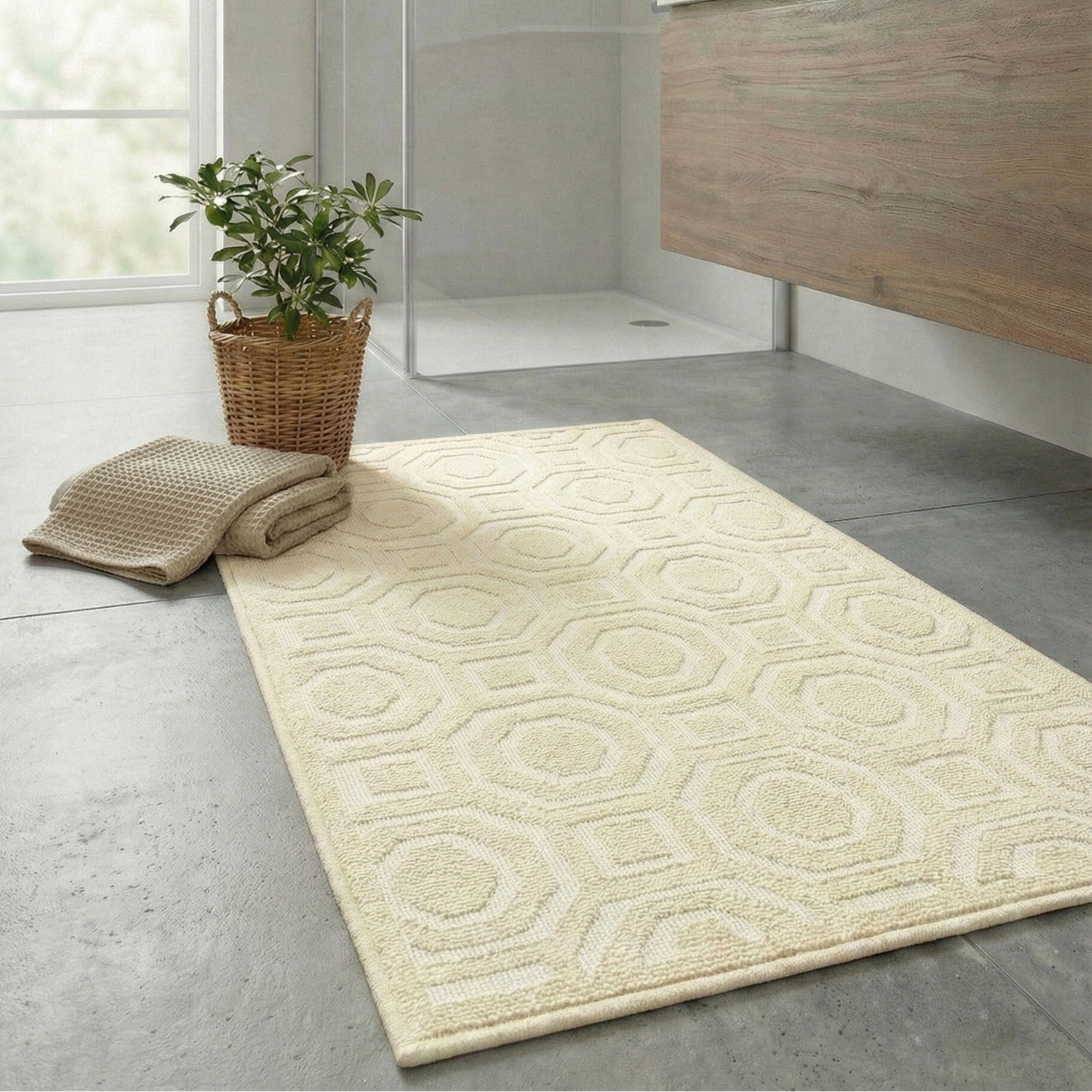 Bathroom Rug Large Absorbent Cotton 73x135 Anti-slip for Washing Packaging status original