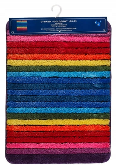 Bathroom Rug Microfiber Soft Multicolor Rainbow 50x80 LDY-05 EVG
