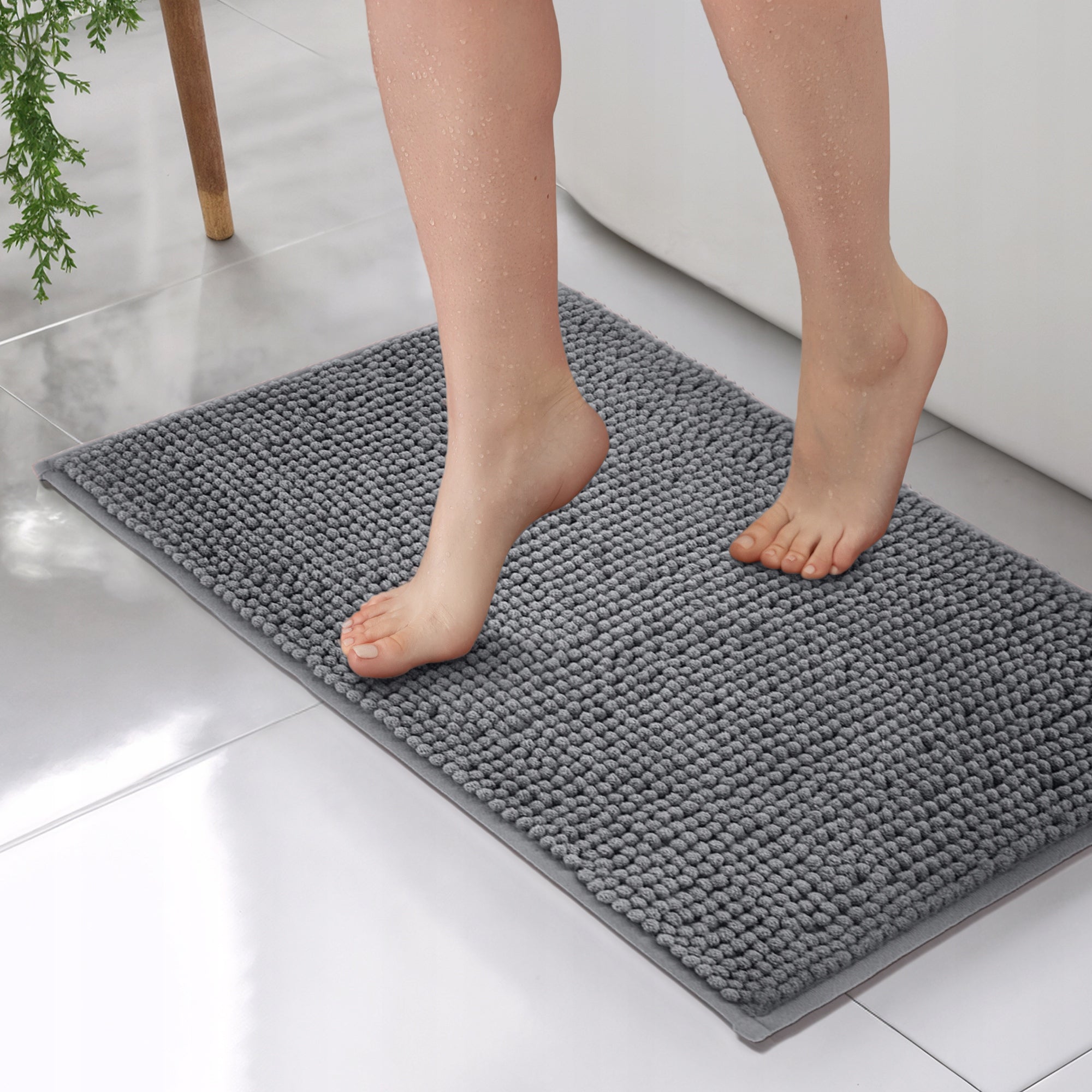 Bathroom Rug Non-Slip Soft 40x60 DarianA Minimal Grey Packaging status original