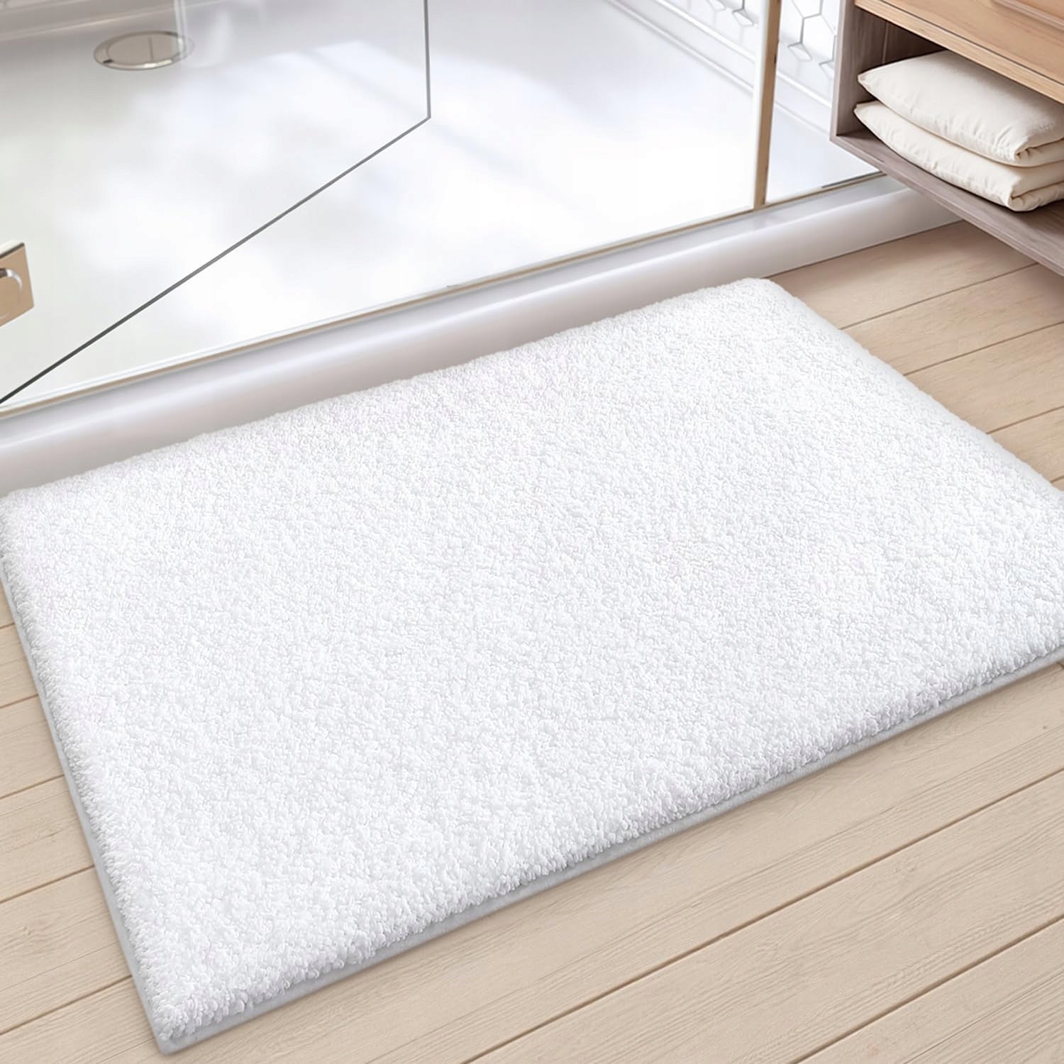 Bathroom Rug Non-Slip White 60 x 40 cm Rectangular Absorbent Mat Packaging status original