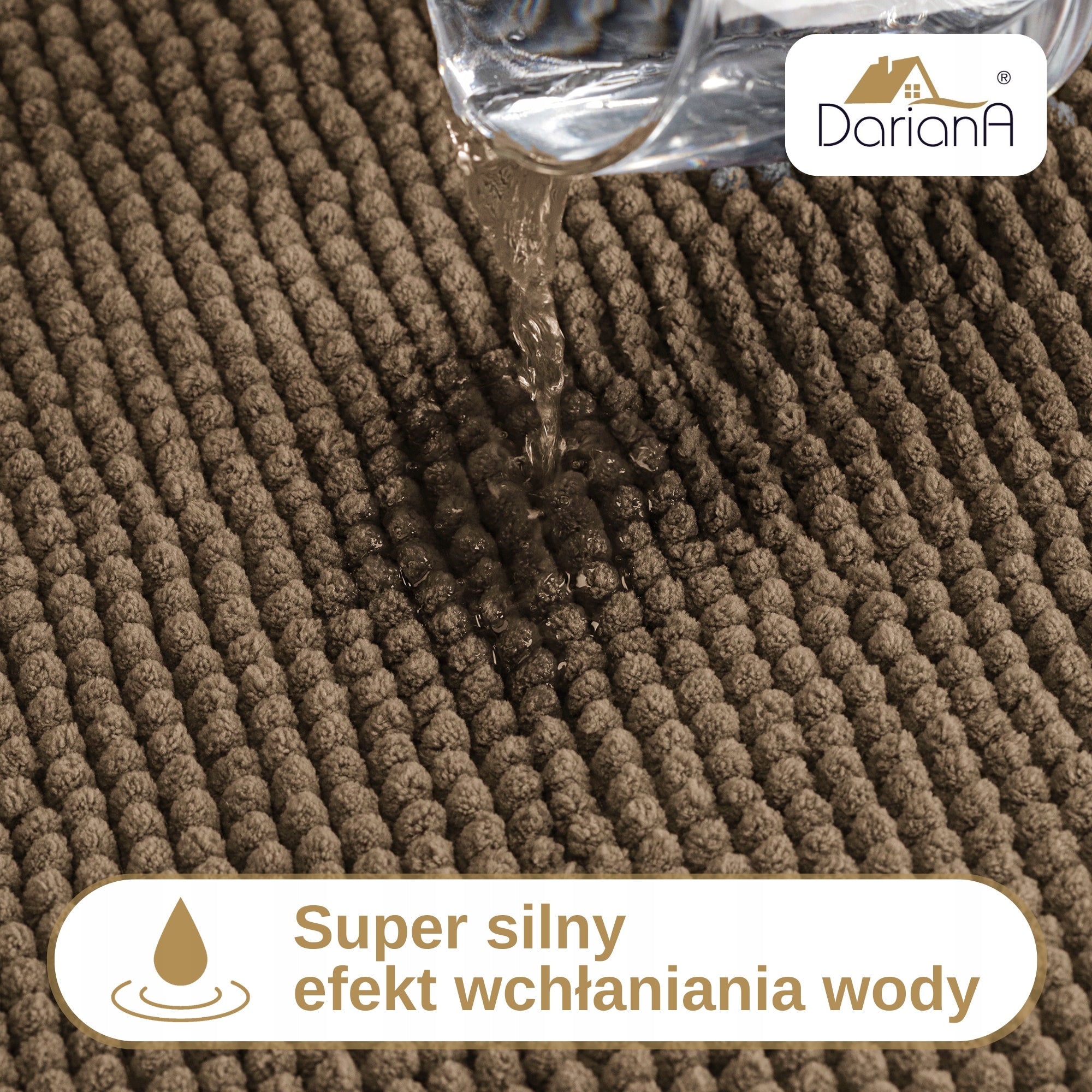 Bathroom Rug Non-slip 60x50 DarianA Standard Plus beige Shape rectangle