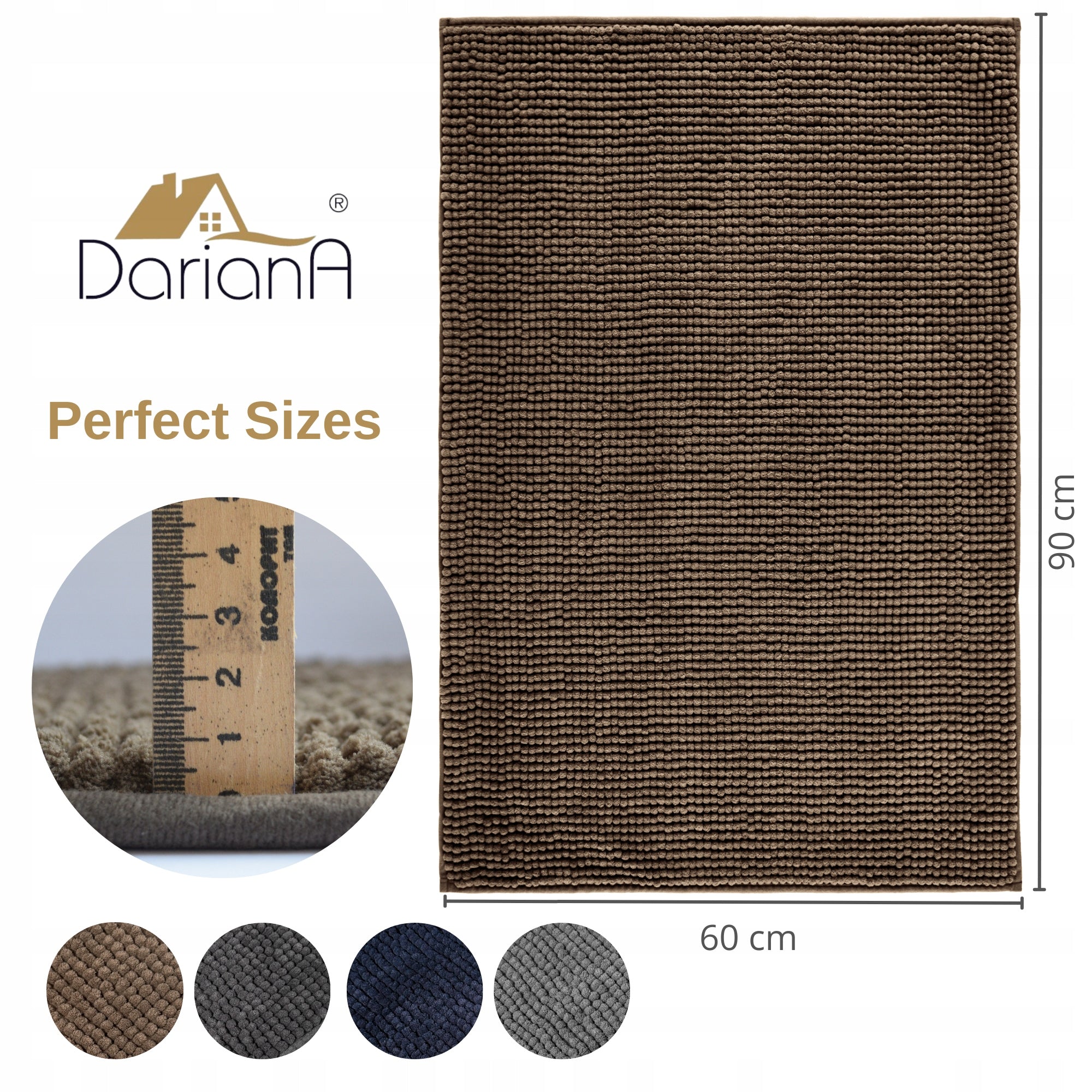 Bathroom Rug Non-slip 60x90 DarianA Standard Plus beige Manufacturer code 1000009094