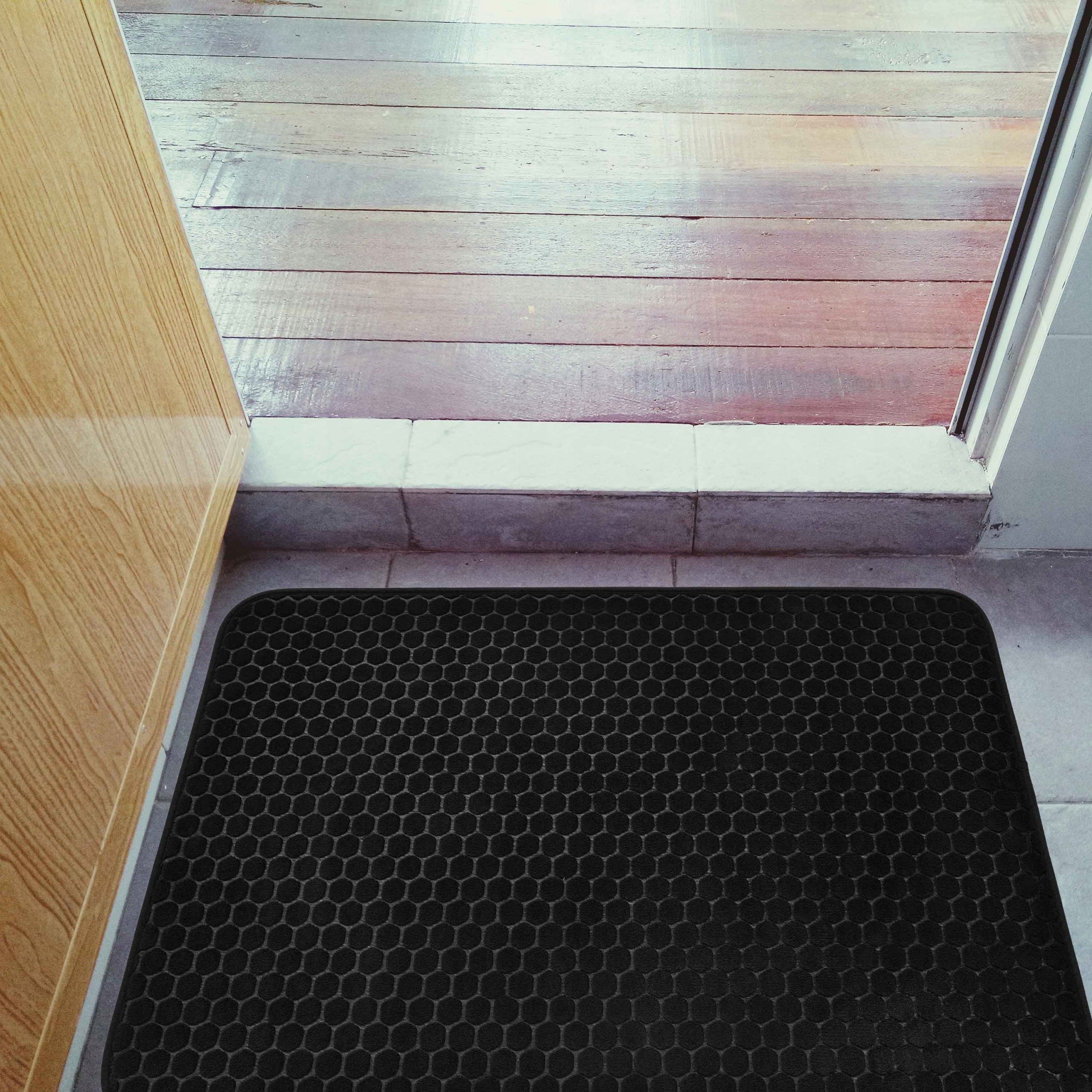 Bathroom Rug Non-slip Soft 50x80 cm Black Durable Mat Thickness 12 mm