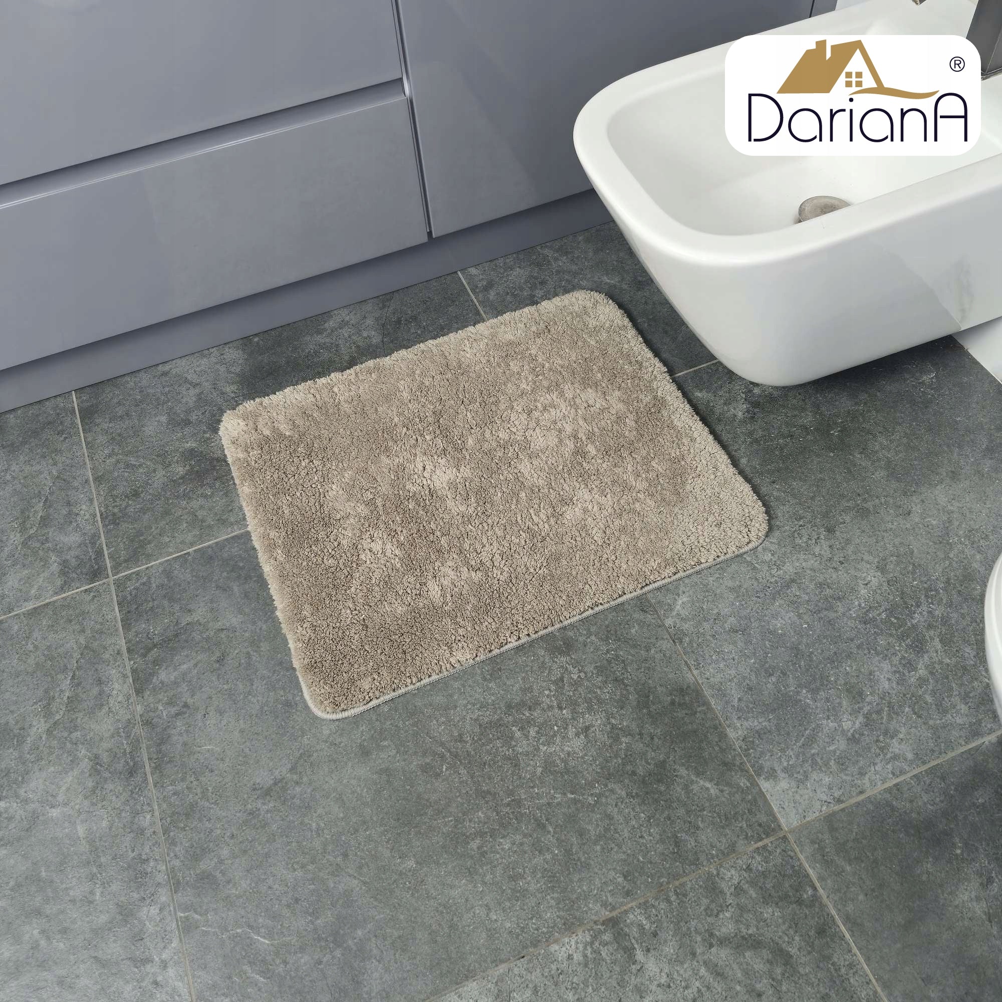 Bathroom Rug Non-slip Soft 60x50 DarianA Comfort Beige Manufacturer code 1000010569