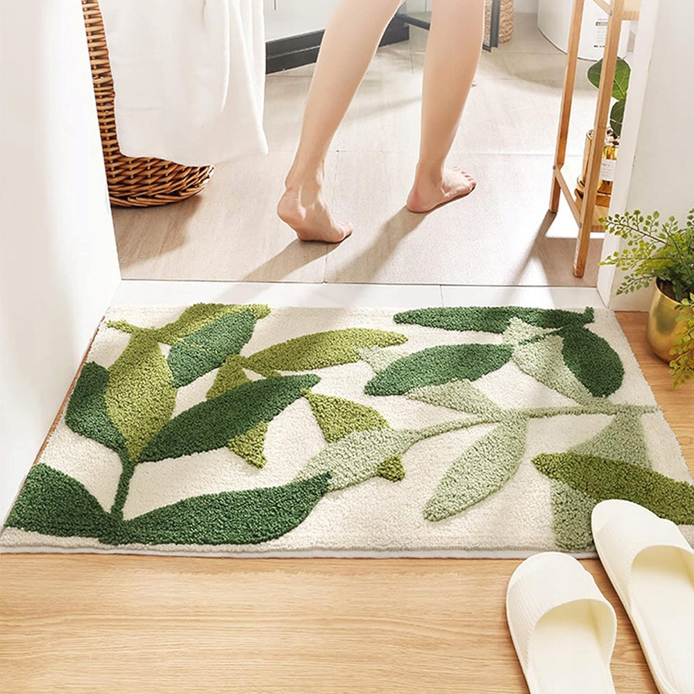 Bathroom Rug Quick Drying Anti-Slip Super Soft Green 50*80 Thickness 210 mm