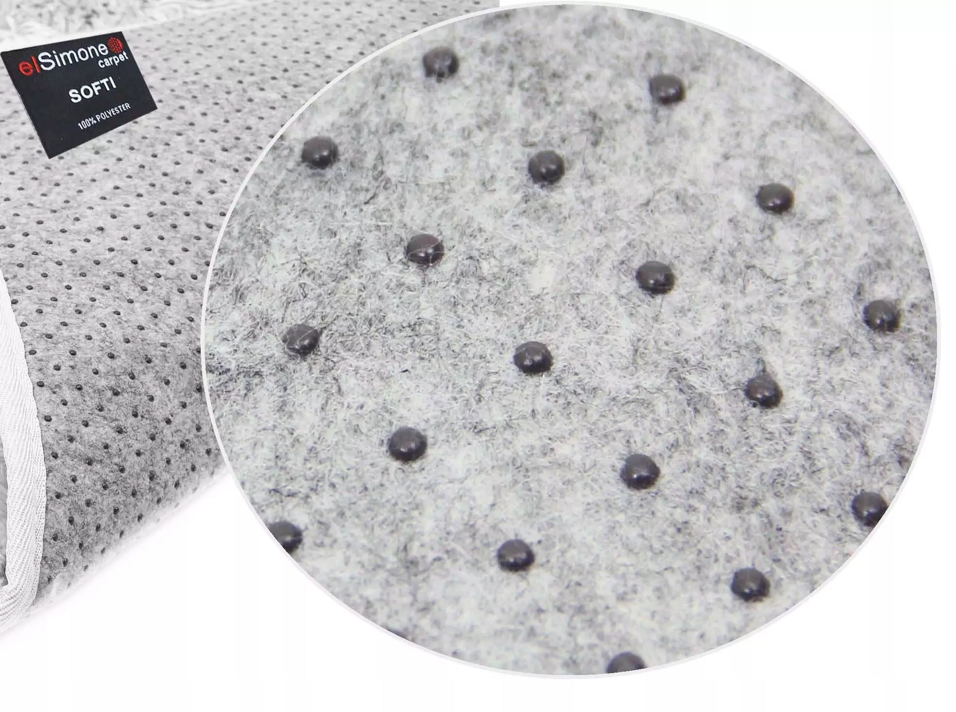 Bathroom Rug SOFTI Grey Plush Anti-slip Wheel 80 cm Length 80 cm