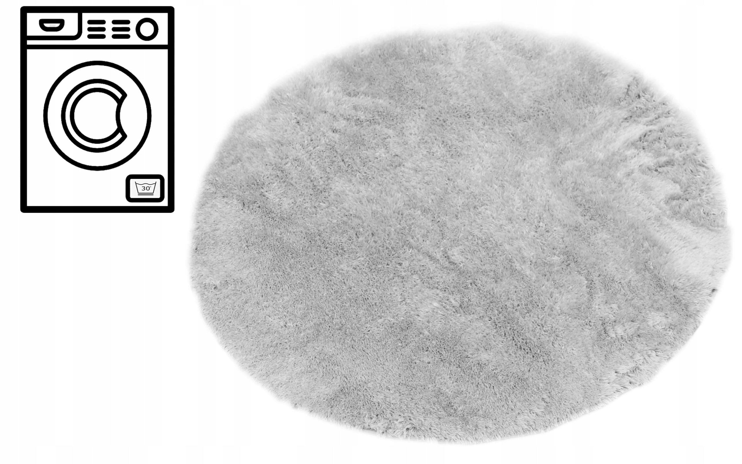 Bathroom Rug SOFTI Grey Plush Anti-slip Wheel 80 cm Thickness 40 mm