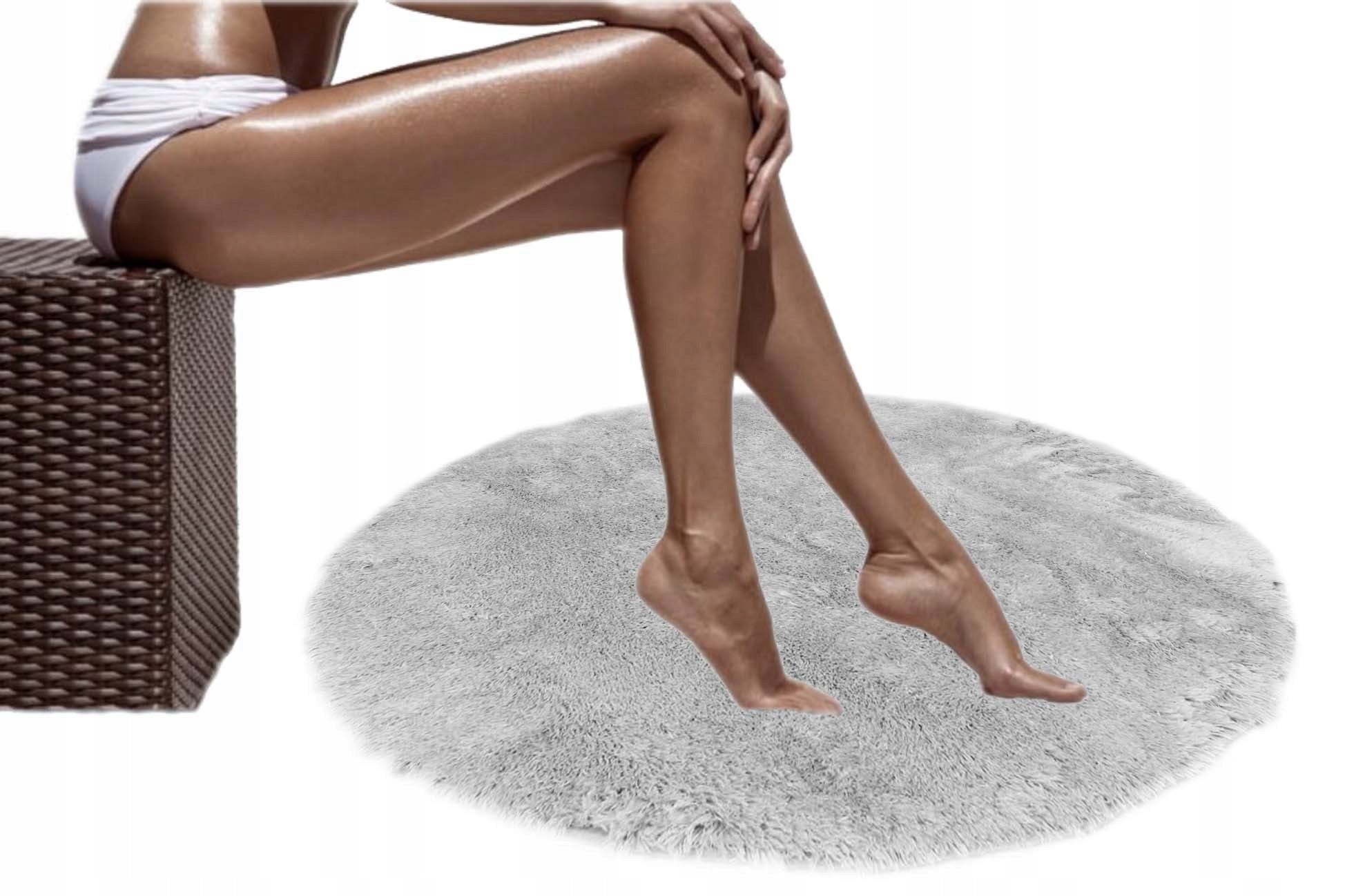 Bathroom Rug SOFTI Grey Plush Anti-slip Wheel 80 cm