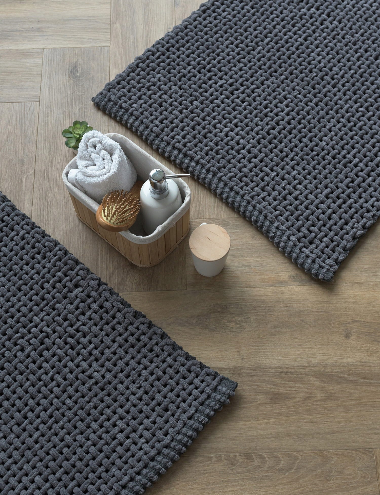 Bathroom Rug, Soft, Absorbent, Washable, Cotton, Braided, 50x80cm Product width 50 cm