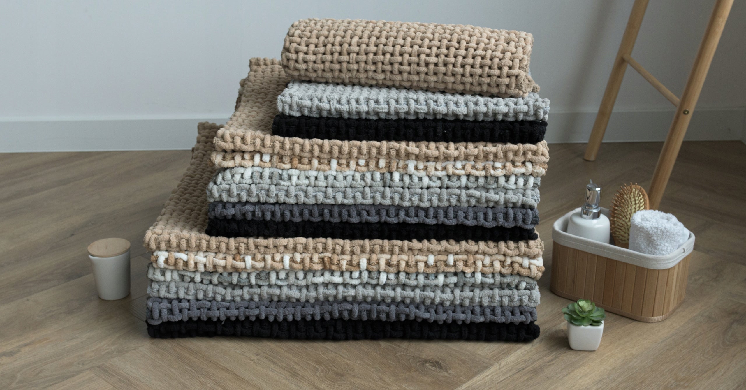 Bathroom Rug, Soft, Absorbent, Washable, Cotton, Braided, 50x80cm Thickness 13 mm
