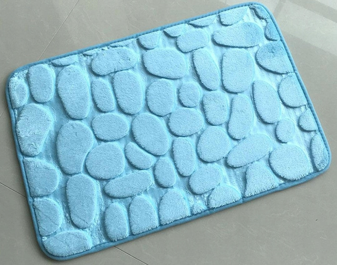 Bathroom Rug Soft Quick Drying Anti-slip 40x60cm Blue Length 40 cm