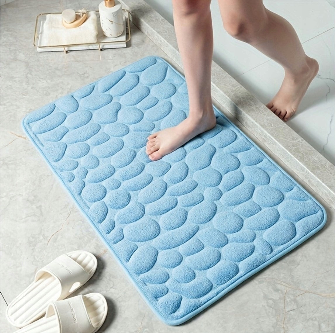 Bathroom Rug Soft Quick Drying Anti-slip 40x60cm Blue Packaging status original