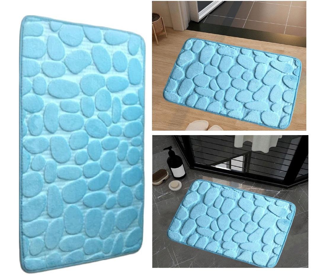 Bathroom Rug Soft Quick Drying Anti-slip 40x60cm Blue