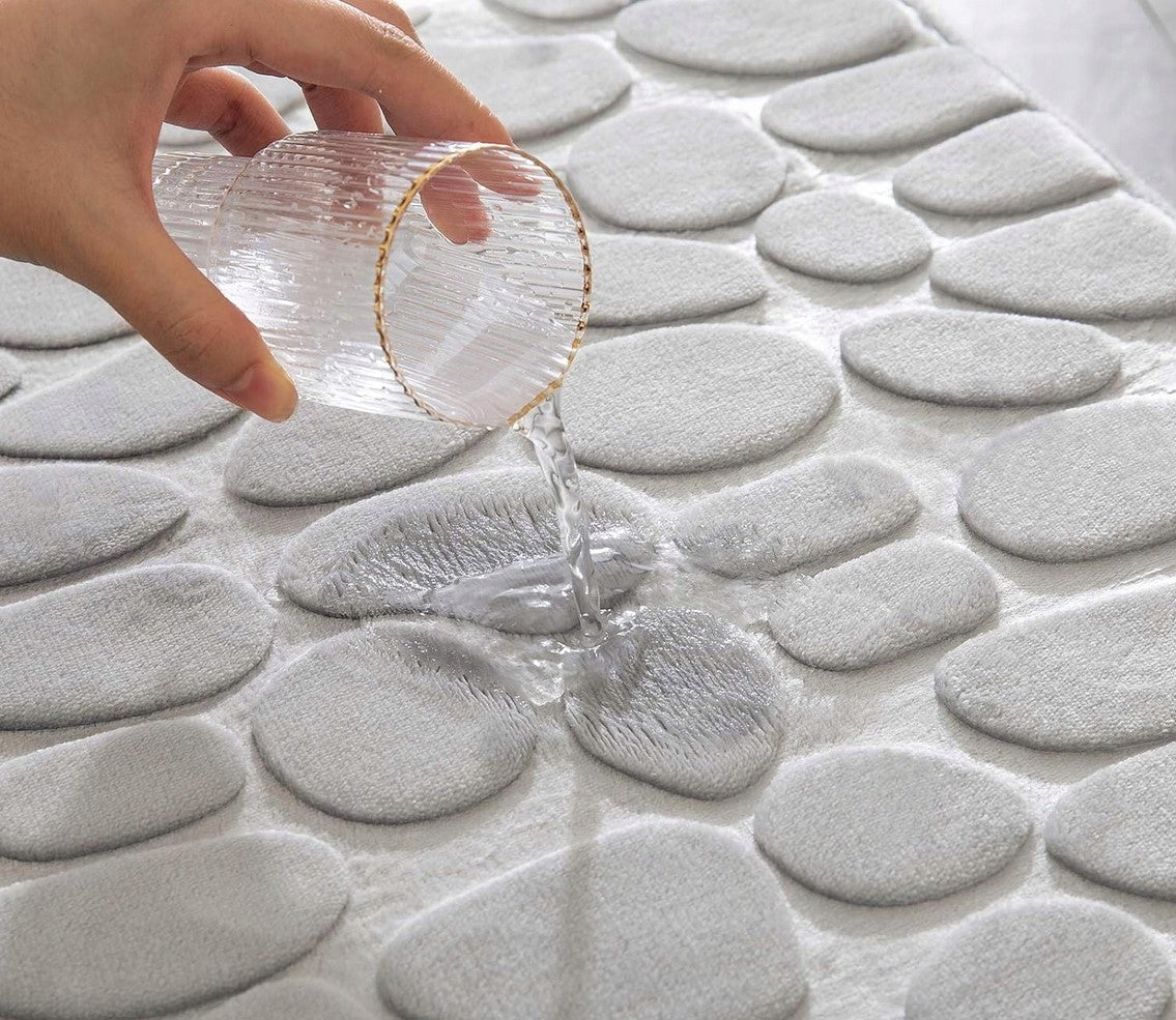 Bathroom Rug Soft Quick Drying Light Grey Anti-slip 40x60cm Manufacturer code Dywanik do Łazienki Mata Antypoślizgowa