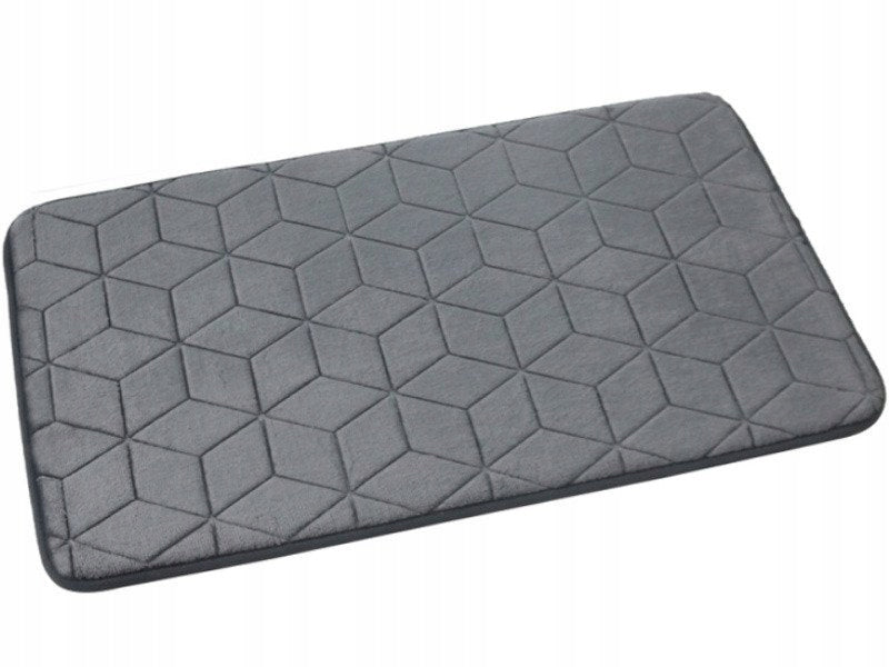 Bathroom Rug Sumba Dark Grey Graphite Geometric 45x75 cm