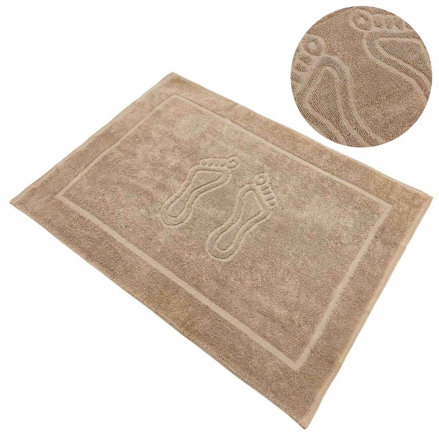 Bathroom Rug Towel Hotel Foot Mat 100% Cotton Grey 50x70cm Length 70 cm