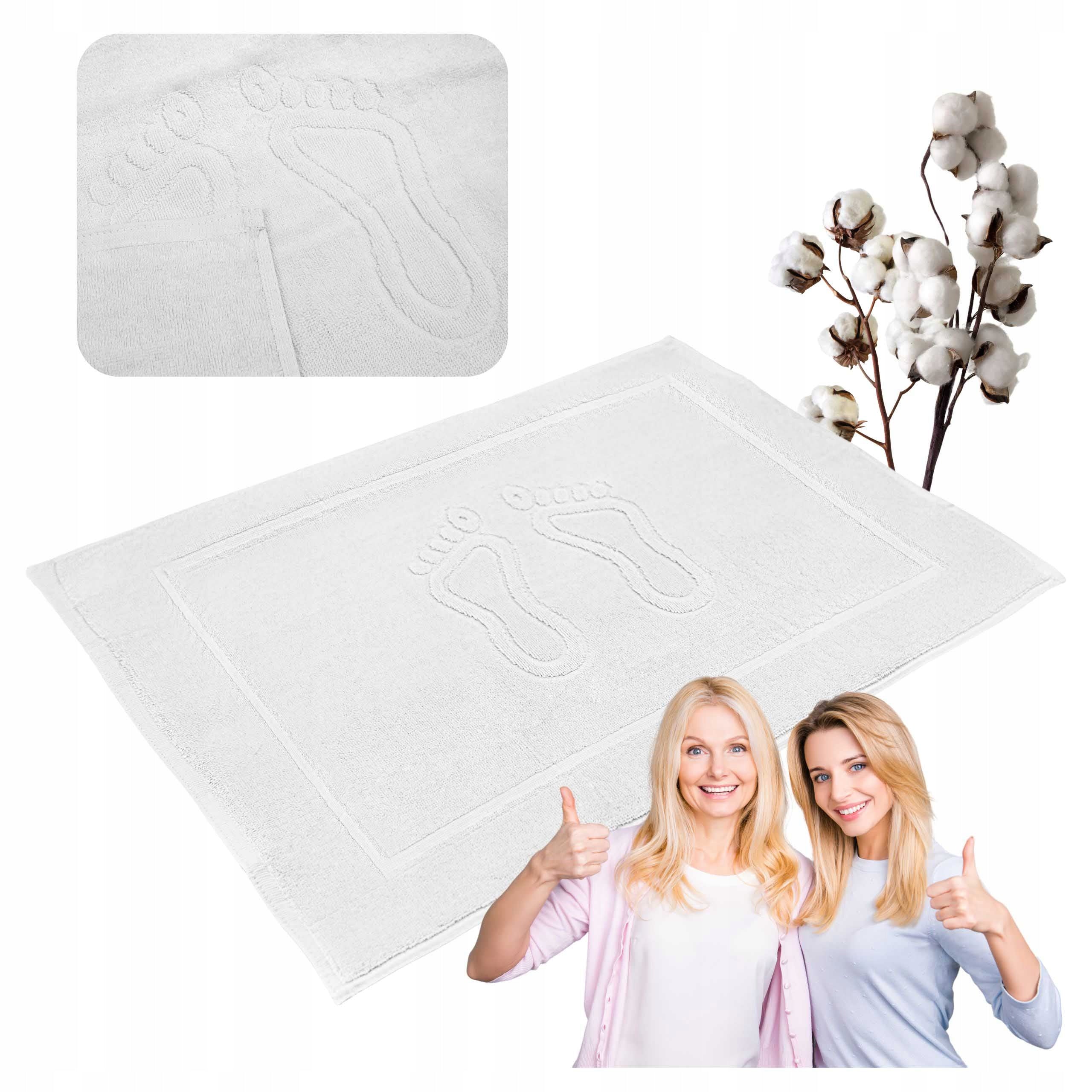 Bathroom Rug Towel Hotel Foot Mat 100% Cotton White 50x70cm