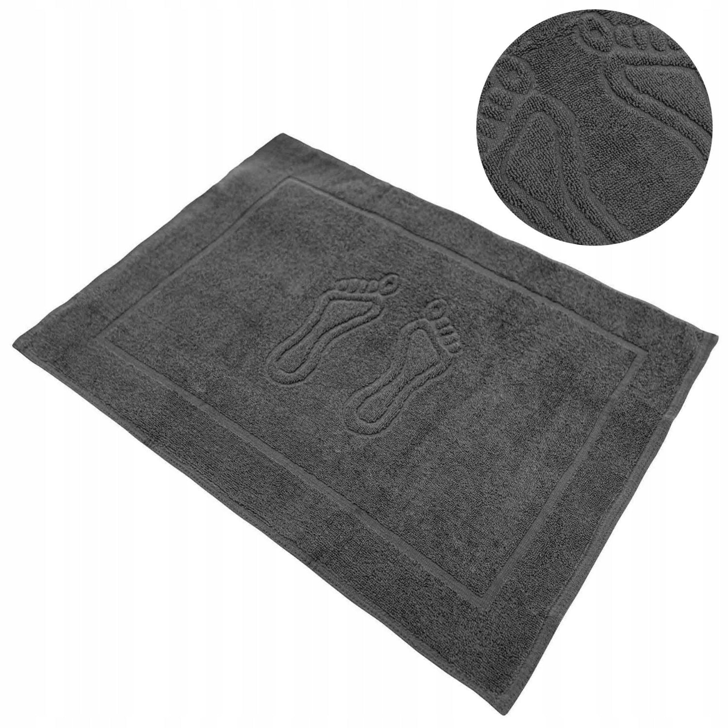 Bathroom Rug Towel Hotel Foot Mat Cotton Dark Grey 50x70 Shape rectangle