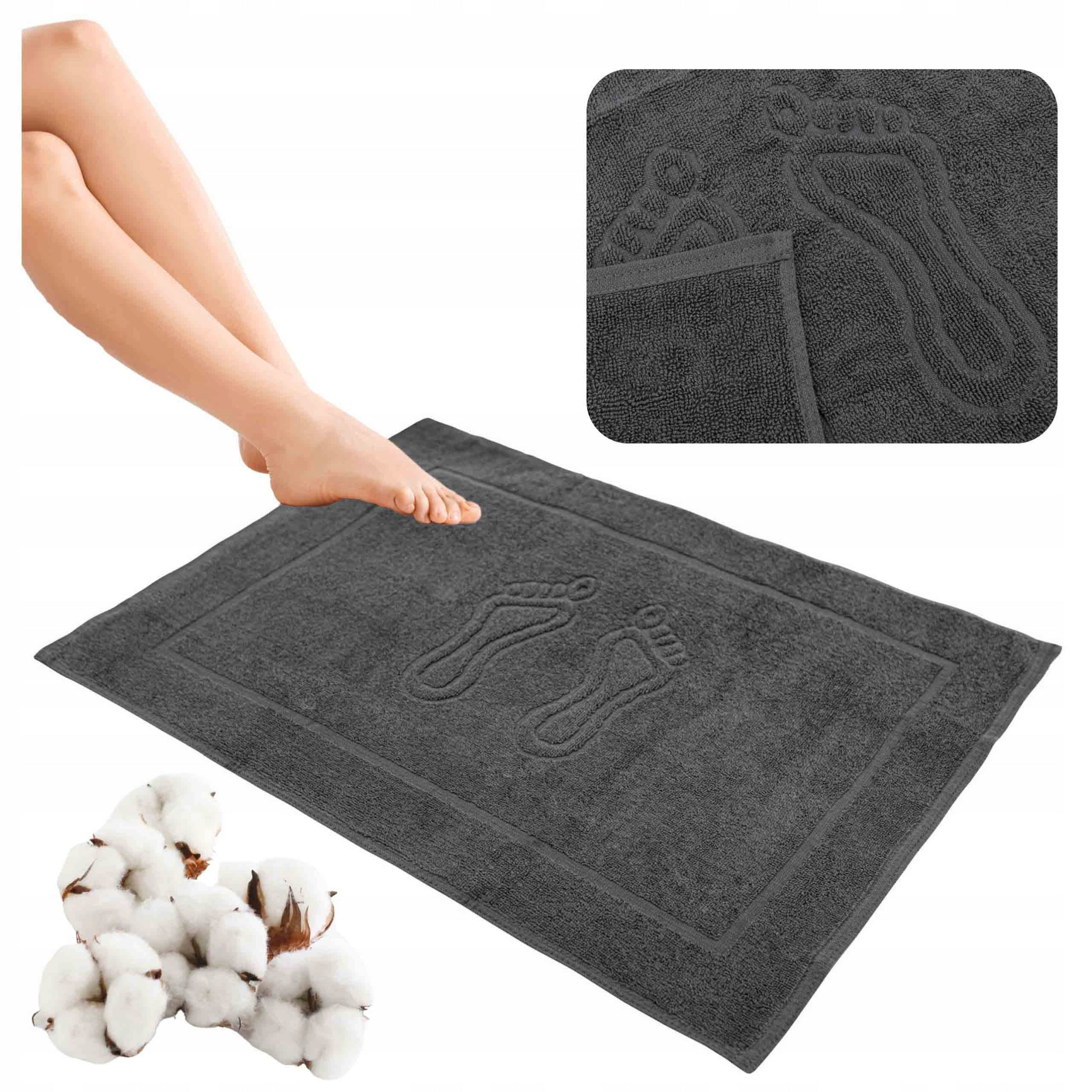 Bathroom Rug Towel Hotel Foot Mat Cotton Dark Grey 50x70