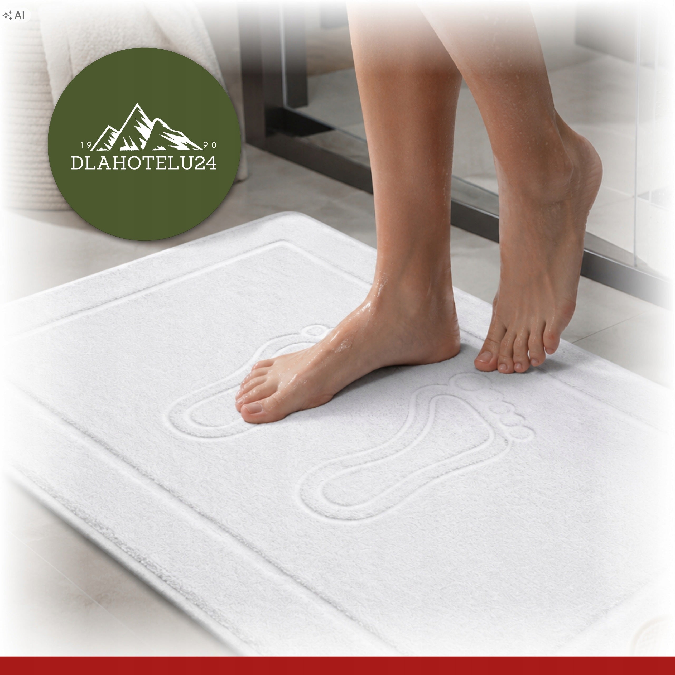 Bathroom Rug White Foot Cotton 100% Solid 50x70 400g 95° HORECA Manufacturer code 021321