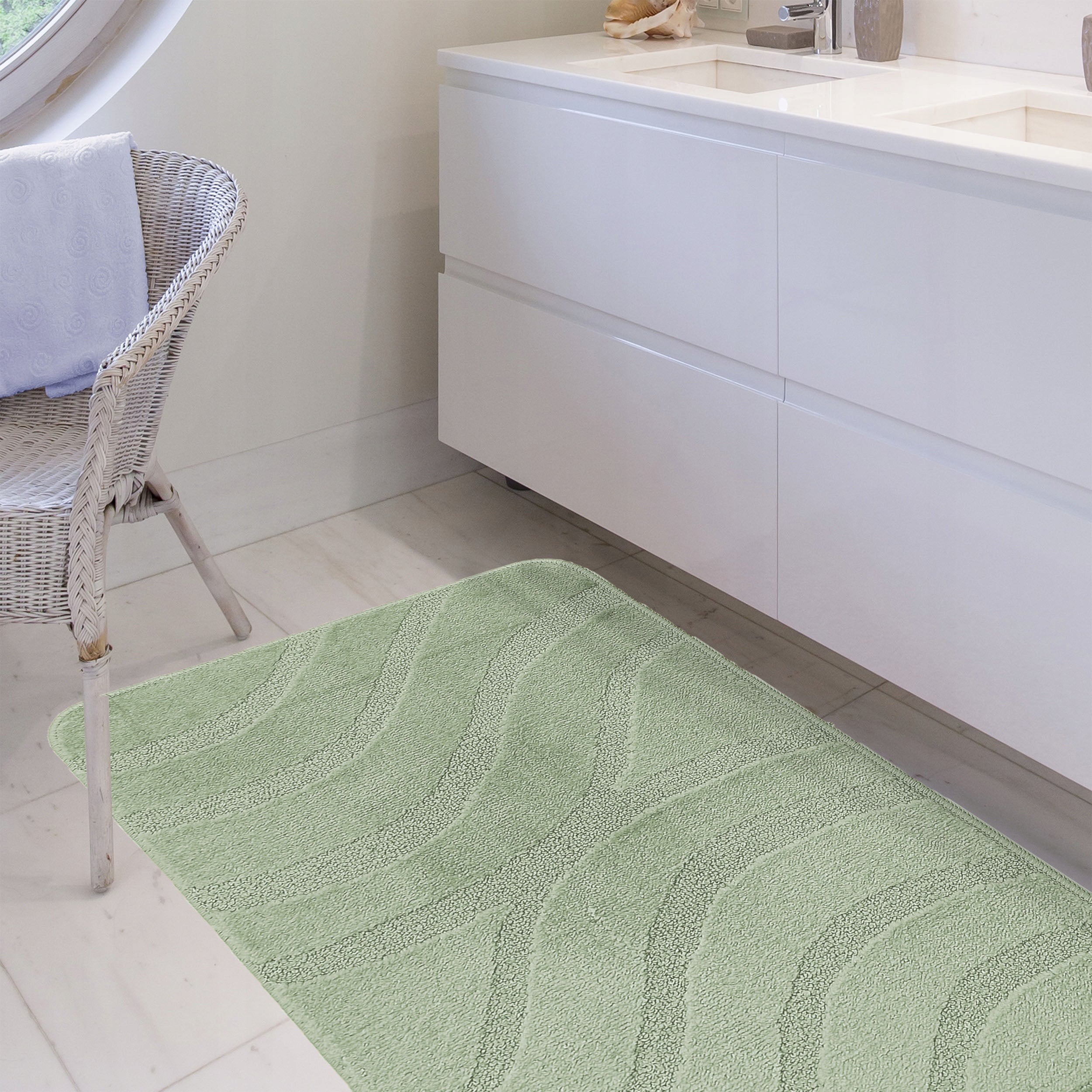 Bathroom Rugs Green Sage Set 2 Piece Non-Slip Manufacturer code MONTU-SYMP-ALMOND