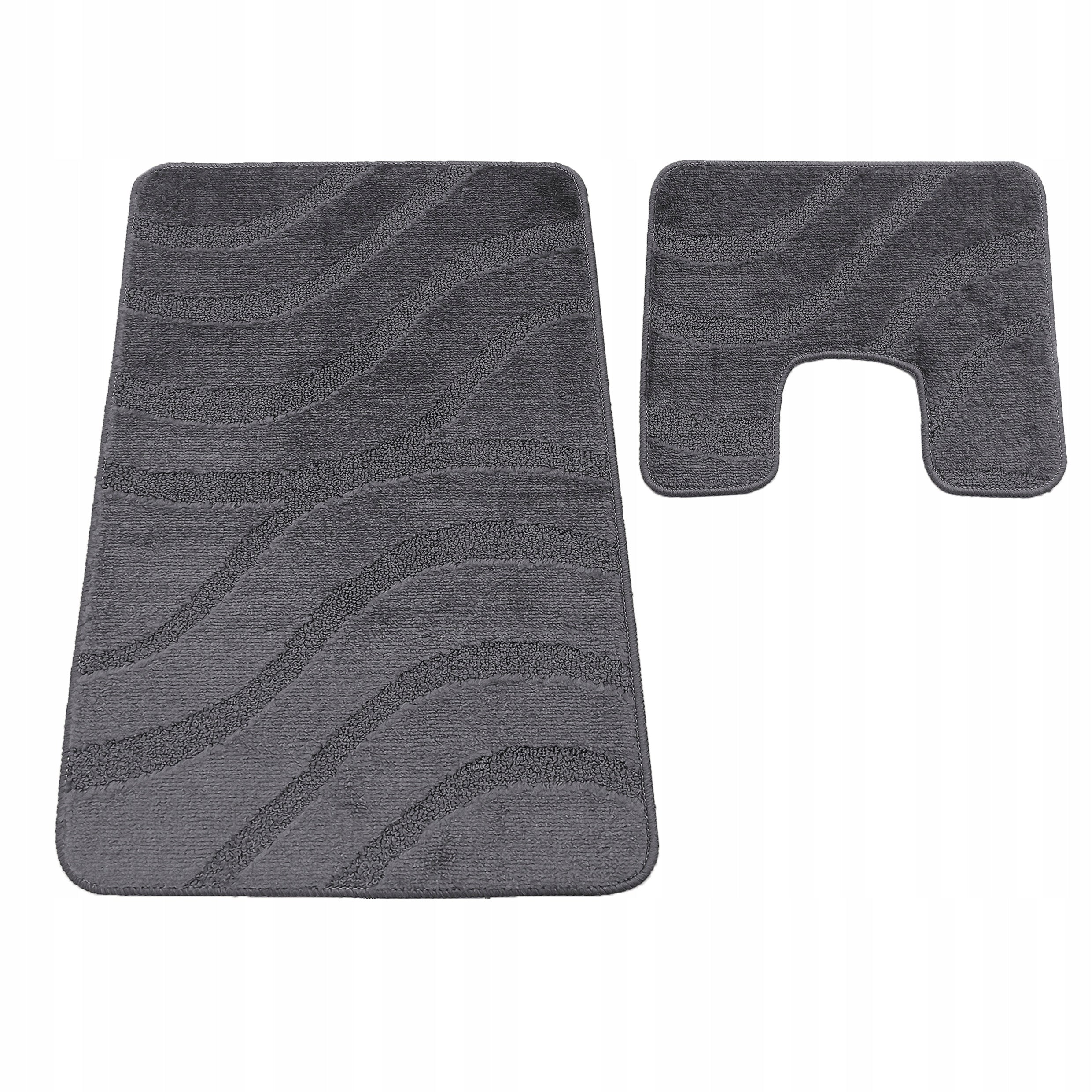 Bathroom Rugs Grey Opal Set 2 Piece Non-Slip for Toilet