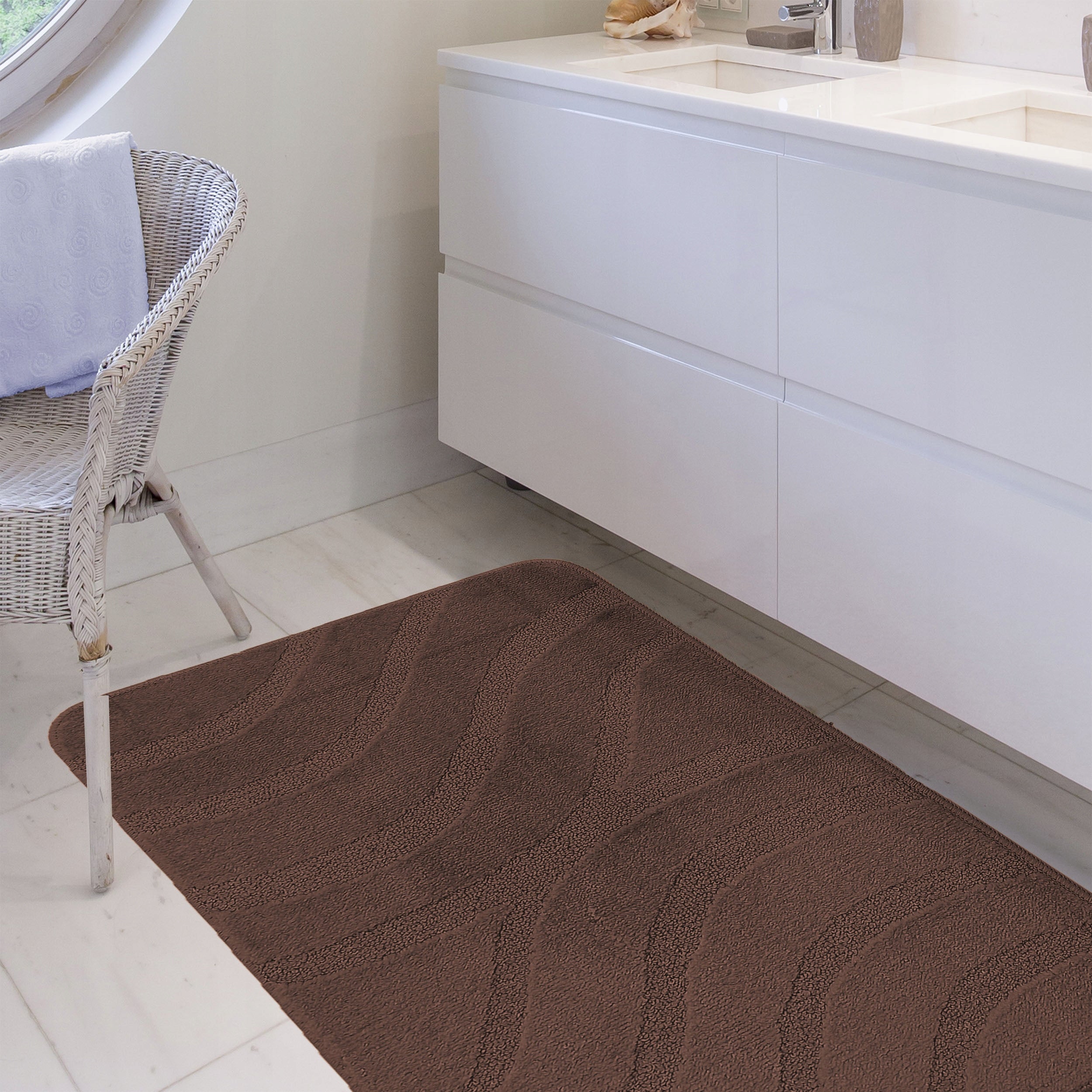 Bathroom Rugs Non-Slip Brown Chocolate Set Washable Manufacturer code MONTU-SYMP-BROWN