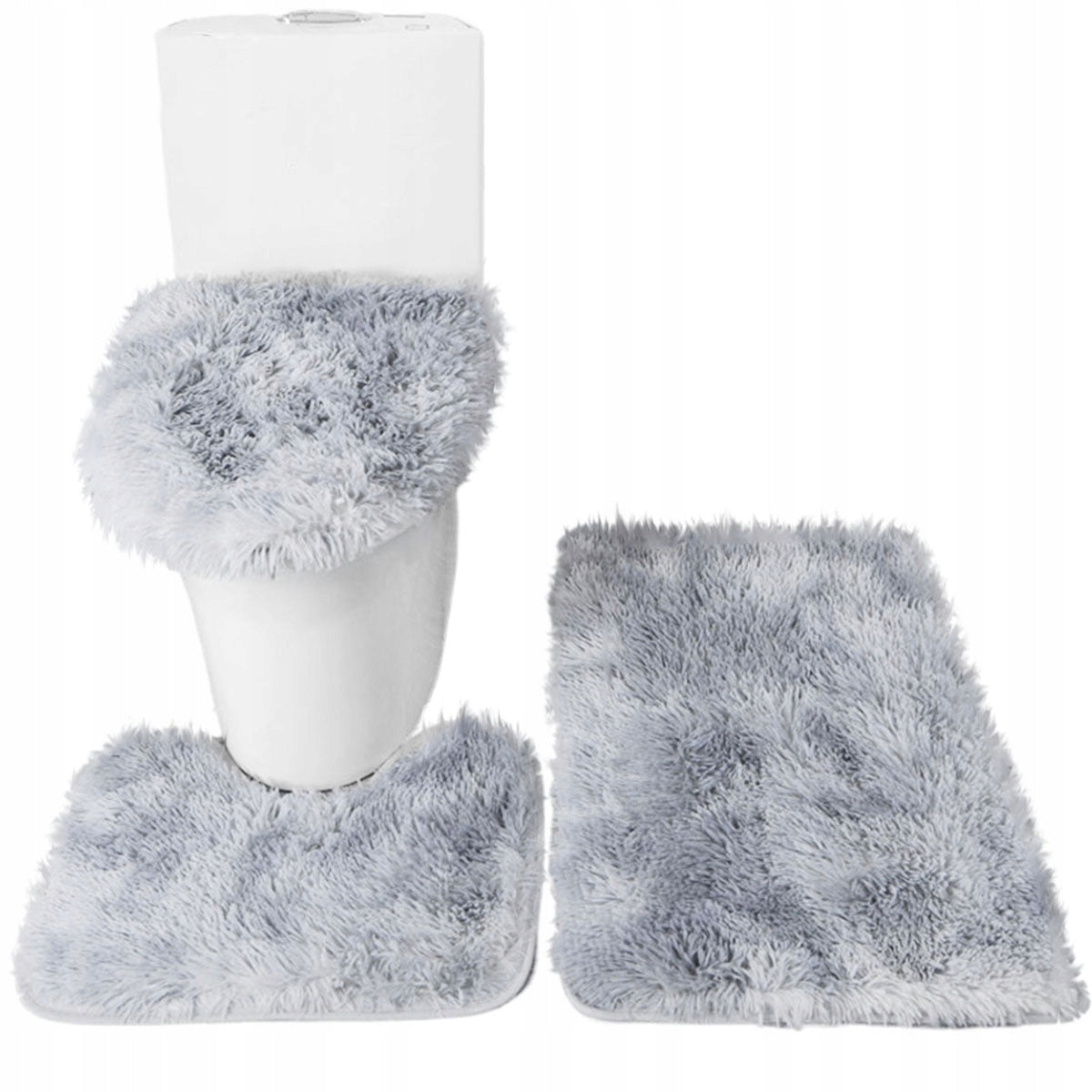 Bathroom Rugs Set 3in1 Grey Non-Slip Quick-Drying SOFT
