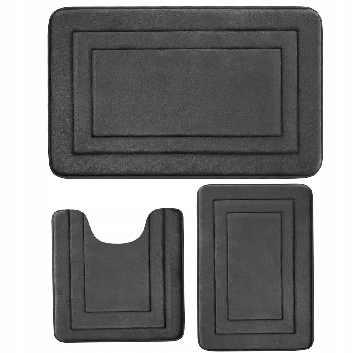 Bathroom Rugs Set of 3 Anti-Slip Set of 3in1
