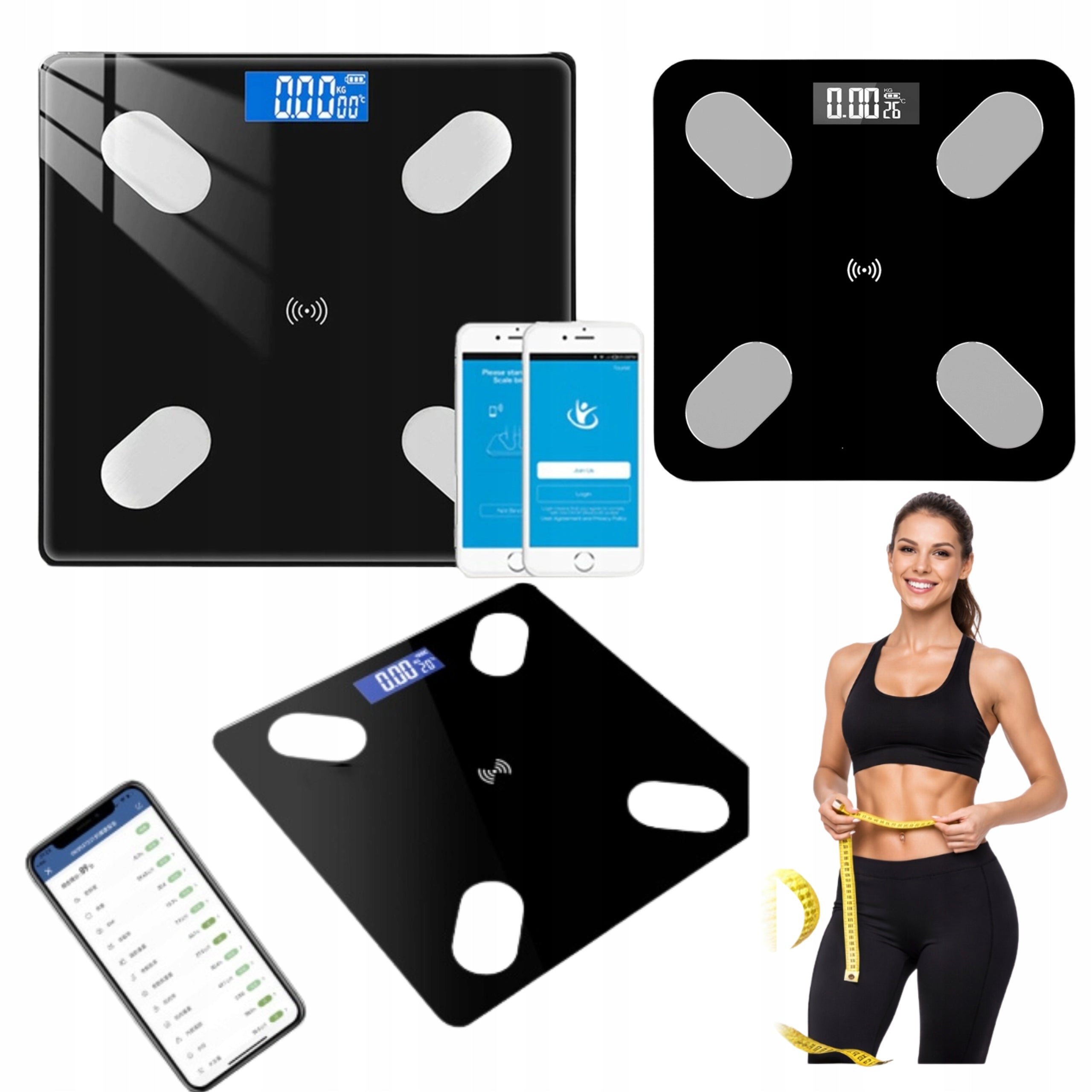 Bathroom Scale Analytical Bluetooth Smart BMI Fat Tissue LCD
